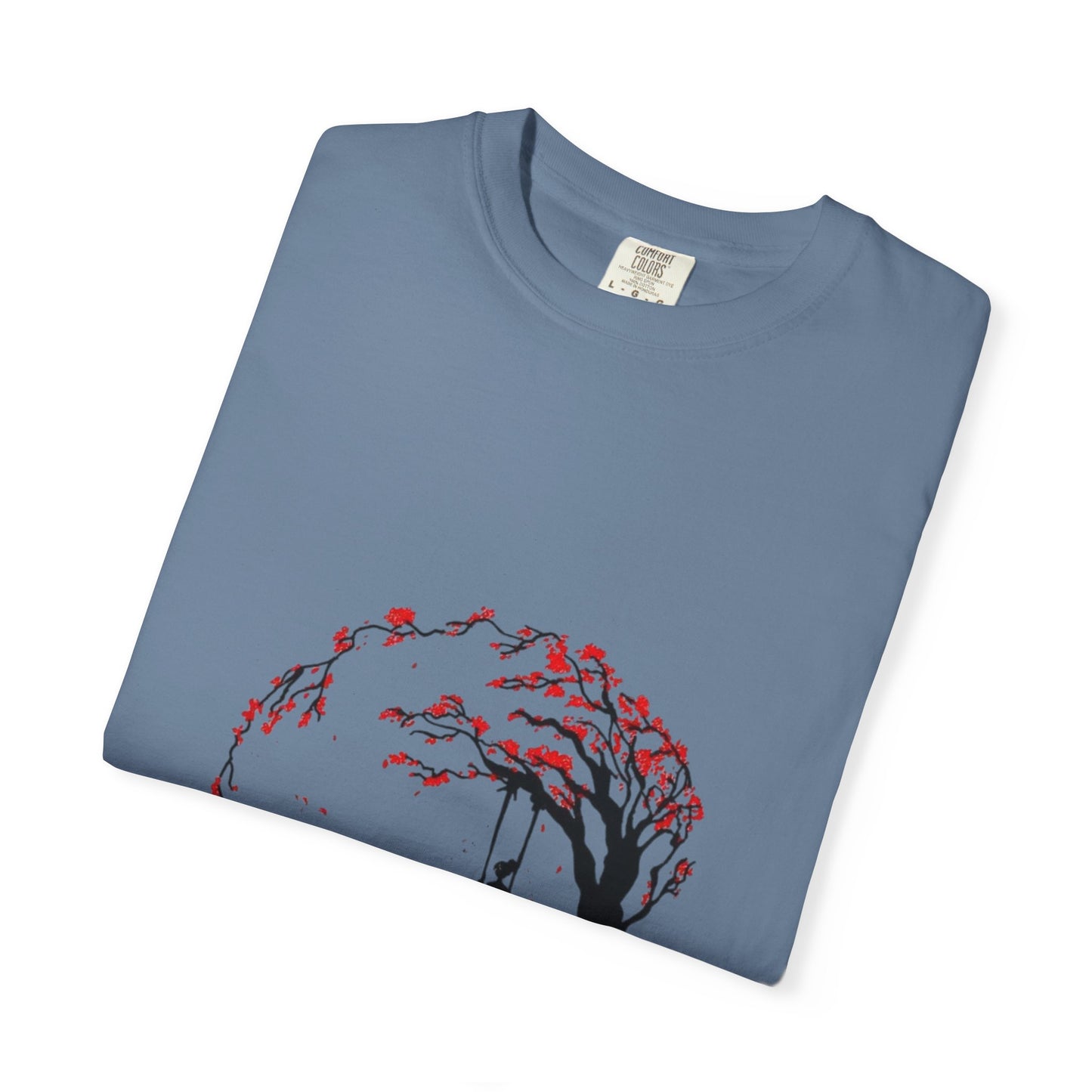 Stylish Cherry Blossom Unisex T-Shirt designed with a hand-drawn graphic, perfect for sustainable fashion enthusiasts.