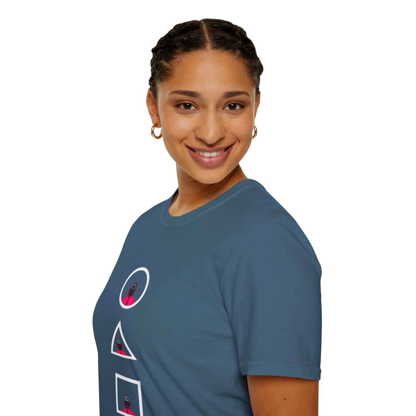 Unisex Softstyle T-Shirt - Eco-Friendly 100% Cotton Minimalist Graphic Tee with a smooth silhouette, emphasizing its comfort and style.