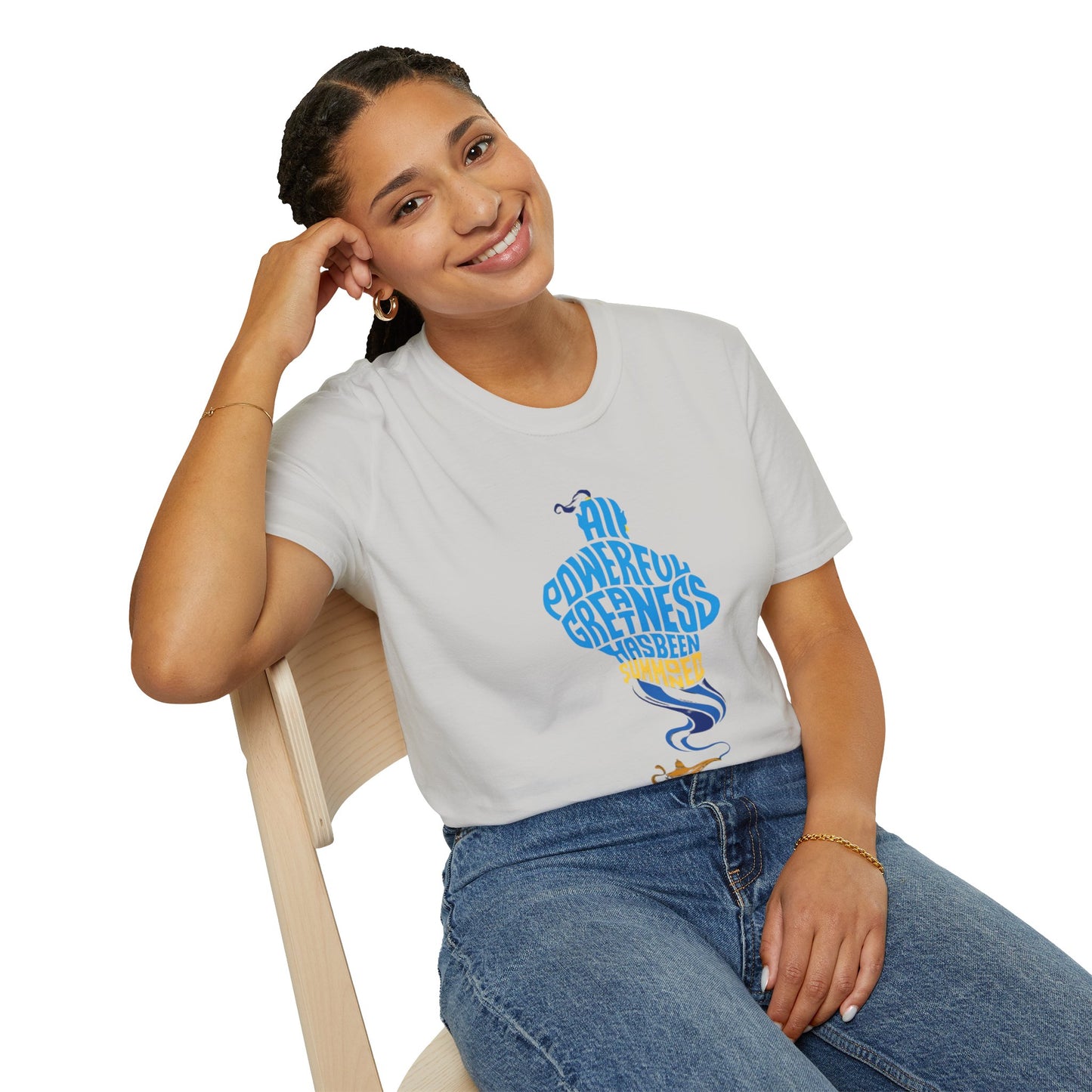 All Powerful Greatness Genie in a Bottle - Unisex Softstyle T-Shirt Art