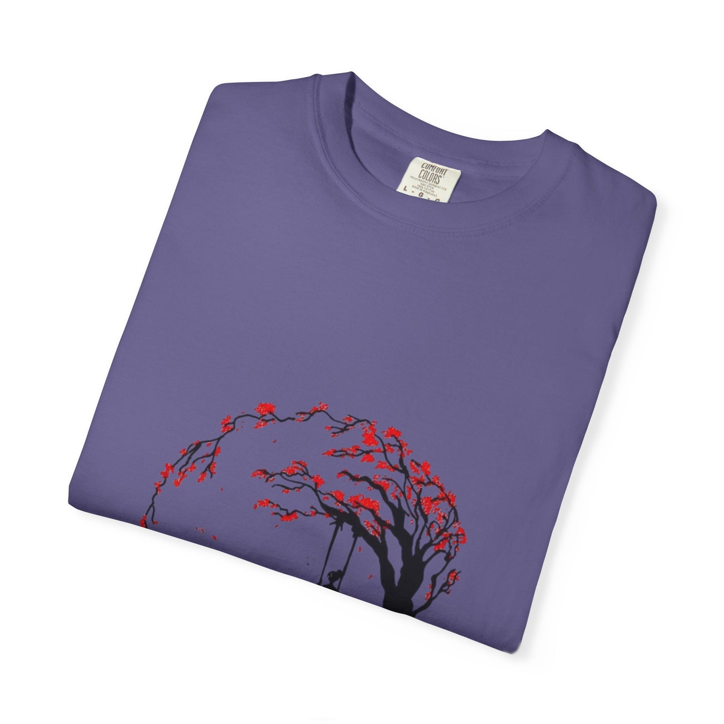 Eco-friendly Cherry Blossom Unisex T-Shirt, featuring hand-drawn graphic design, symbolizing sustainable fashion.