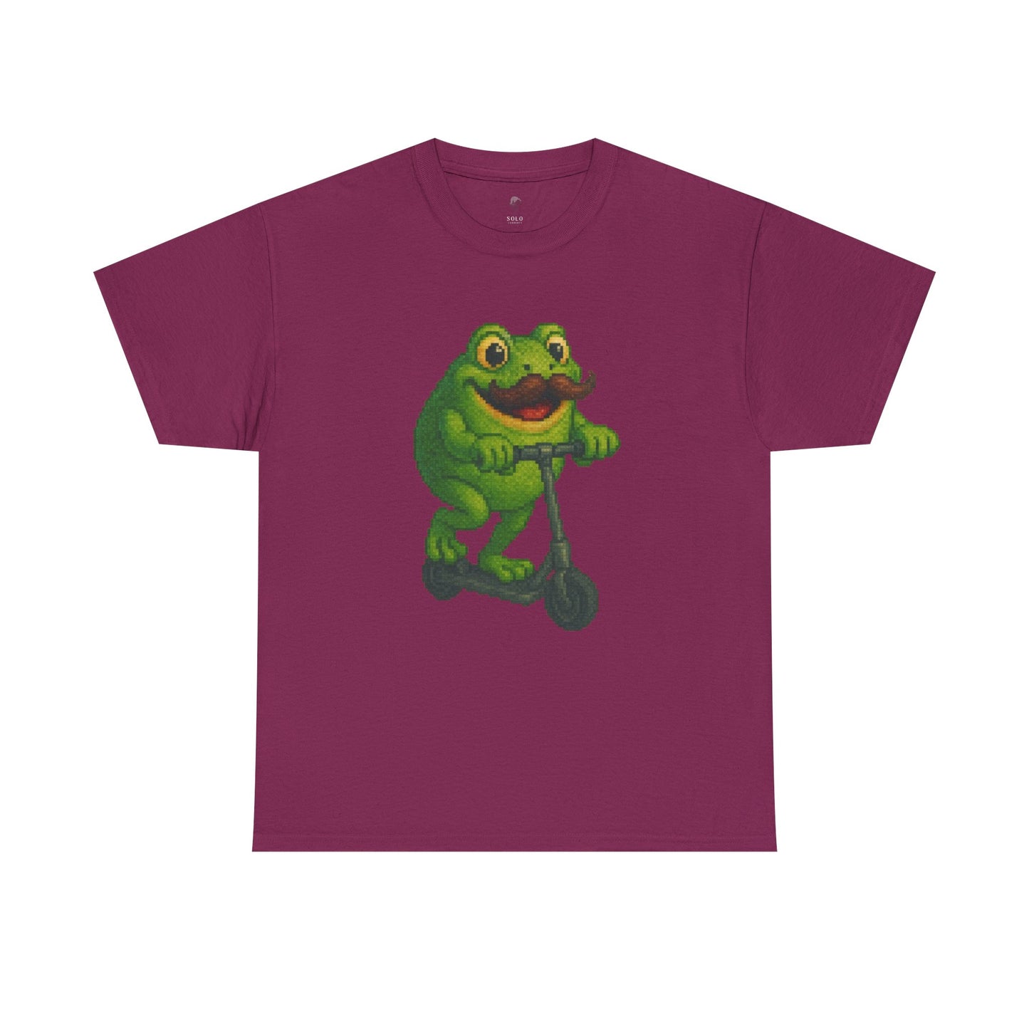 Fun Frog Scooter Tee - Unisex Heavy Cotton T-Shirt, Cute Animal Shirt, Gift for Kids & Teens, Funny Graphic Tee, Summer Wear