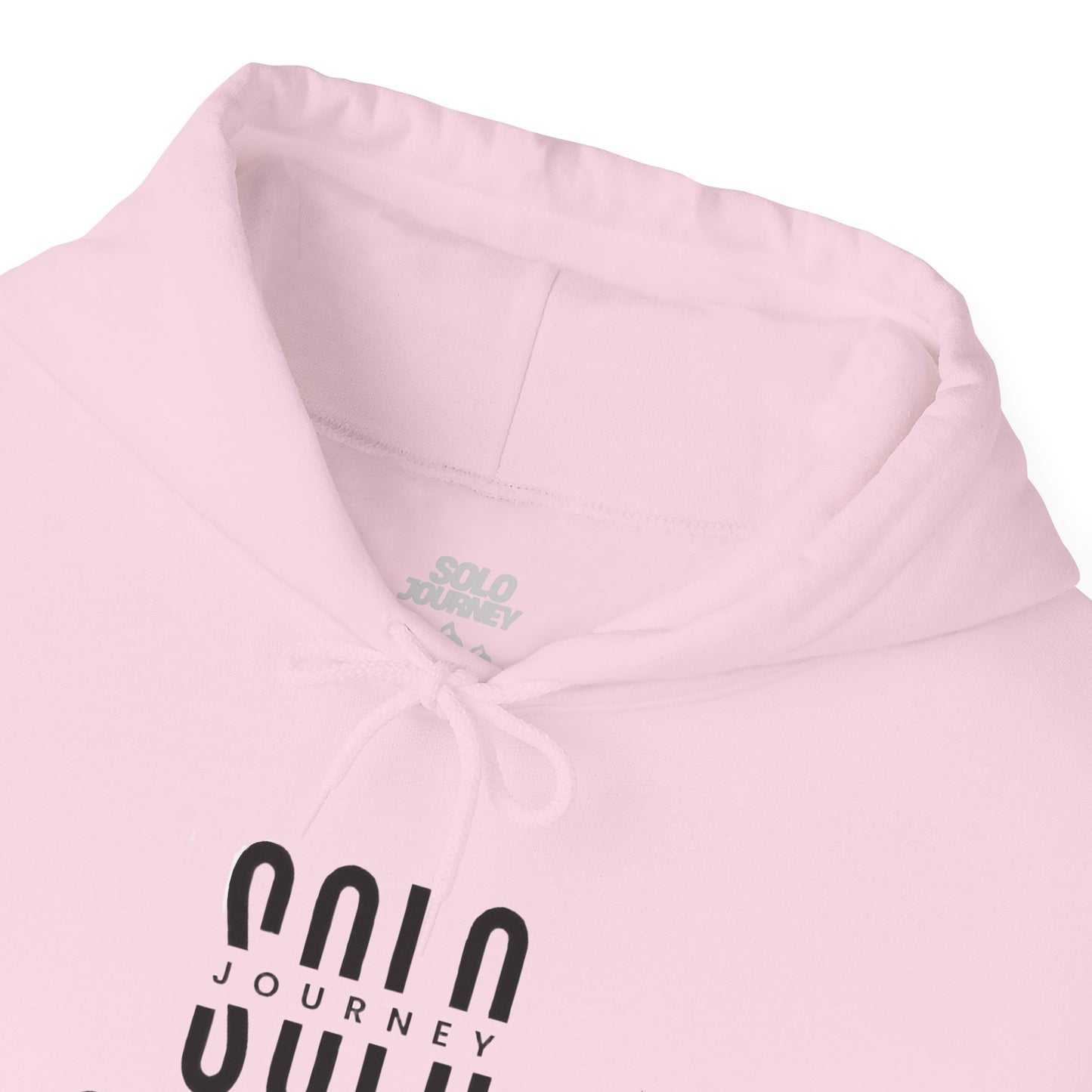 Back view of the Solo Journey Oversized Boho Hoodie, highlighting its unique graphic design and oversized silhouette.