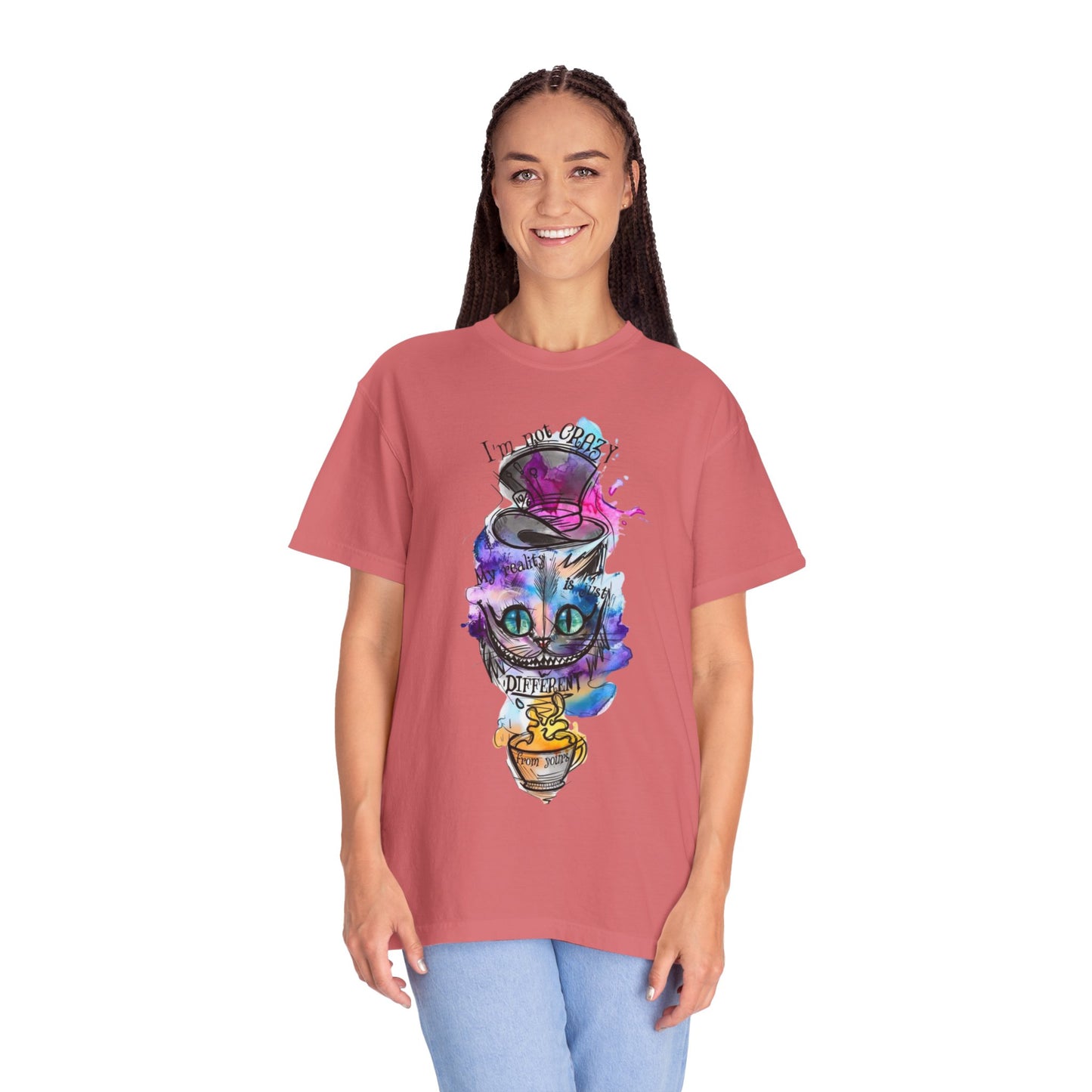 The lightweight and breathable fabric of the Personalized Cat With A Hat Country Music Graphic T-Shirt displayed on a flat surface.