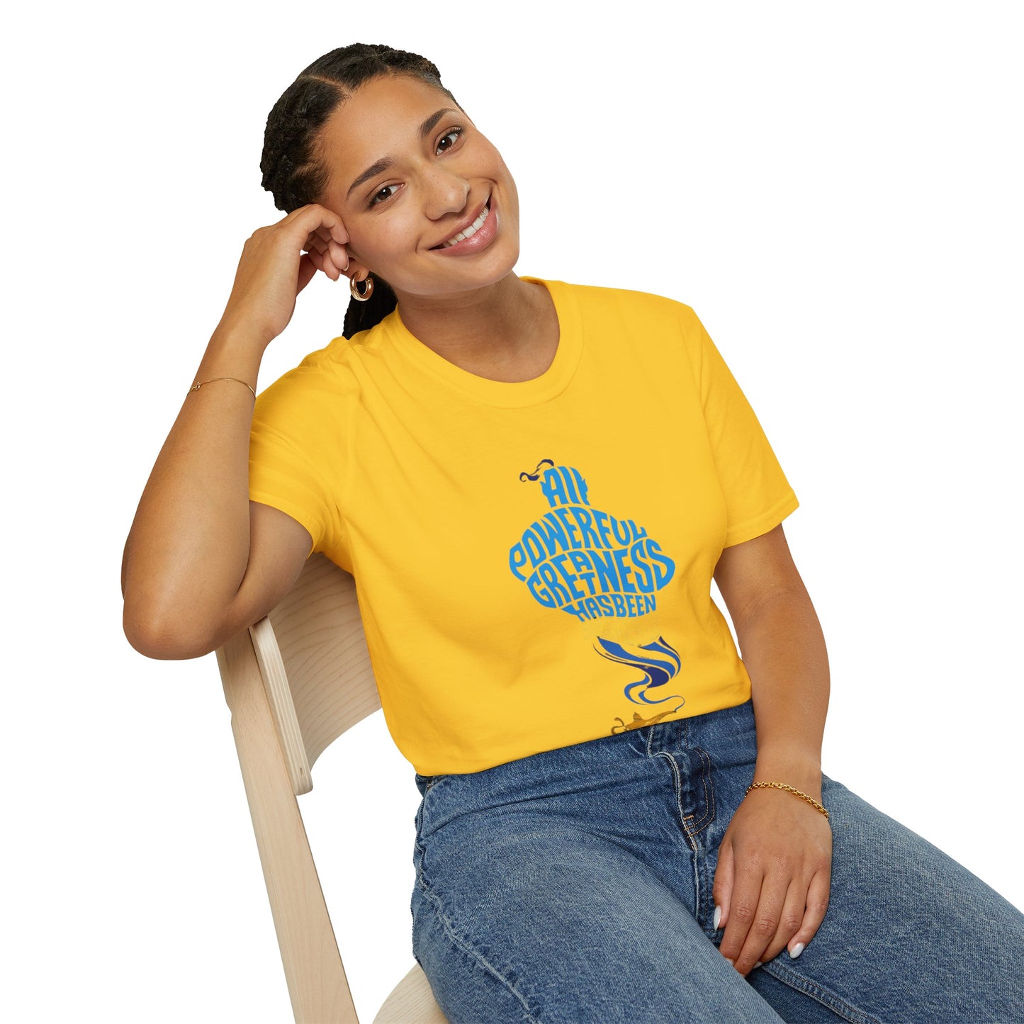 All Powerful Greatness Genie in a Bottle - Unisex Softstyle T-Shirt Art
