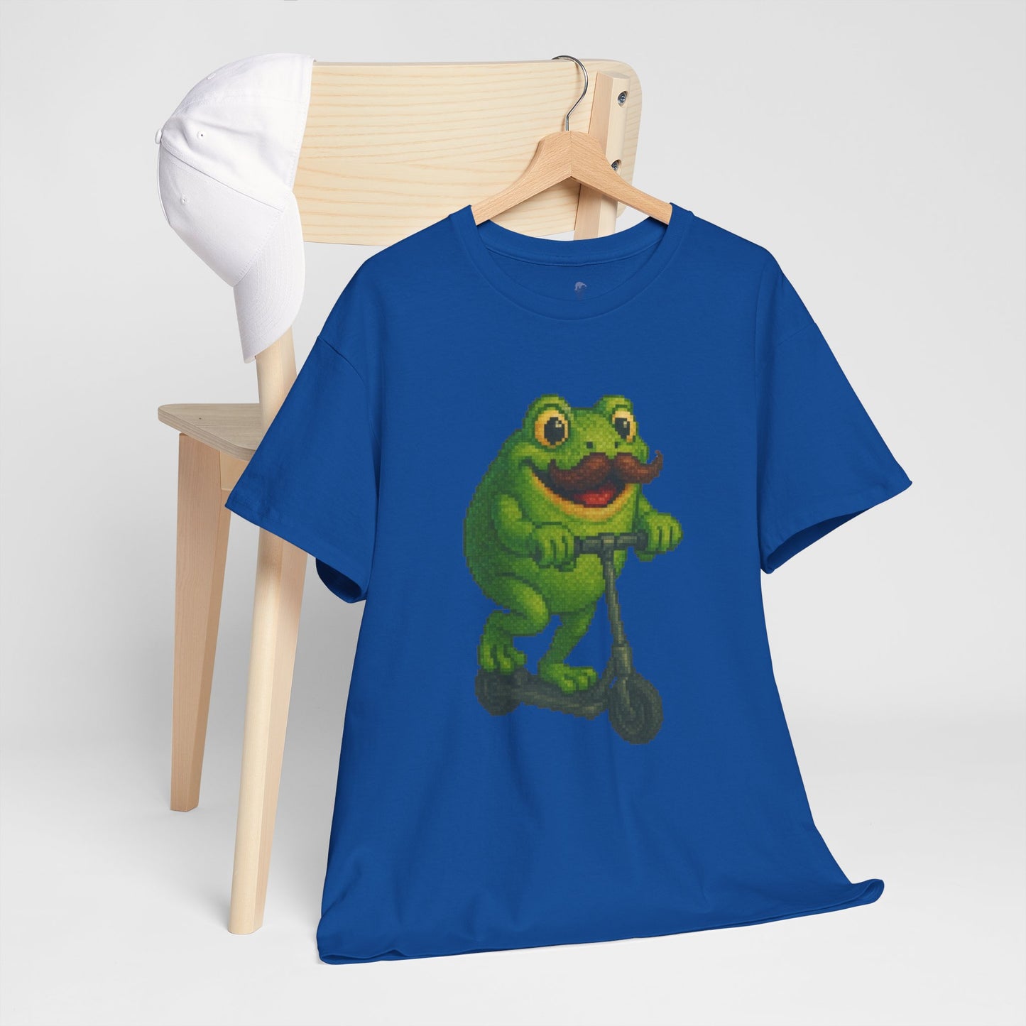 Fun Frog Scooter Tee - Unisex Heavy Cotton T-Shirt, Cute Animal Shirt, Gift for Kids & Teens, Funny Graphic Tee, Summer Wear
