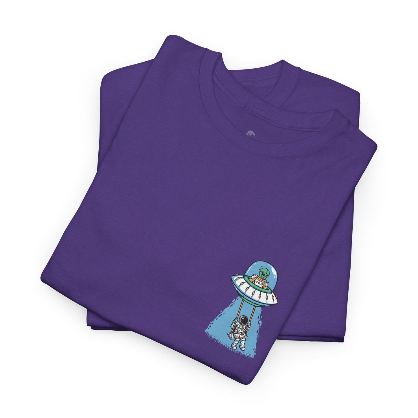 UFO Dancing in Space - Whimsical Unisex Heavy Cotton Tee with Playful Design