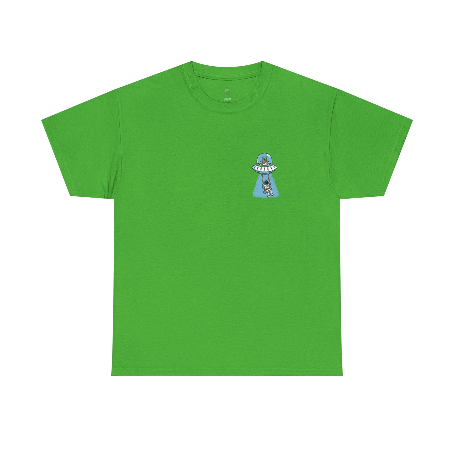 UFO Dancing in Space - Whimsical Unisex Heavy Cotton Tee with Playful Design