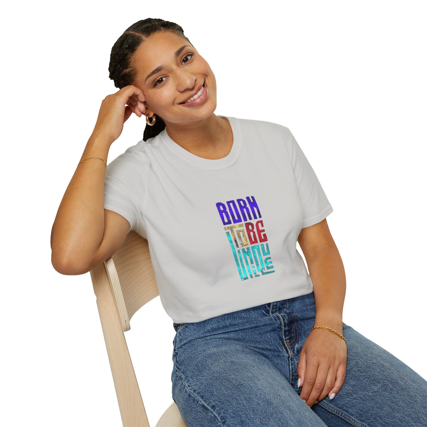 Born to Be Unique - Unisex Softstyle T-Shirt - Colorful Inspirational Tee