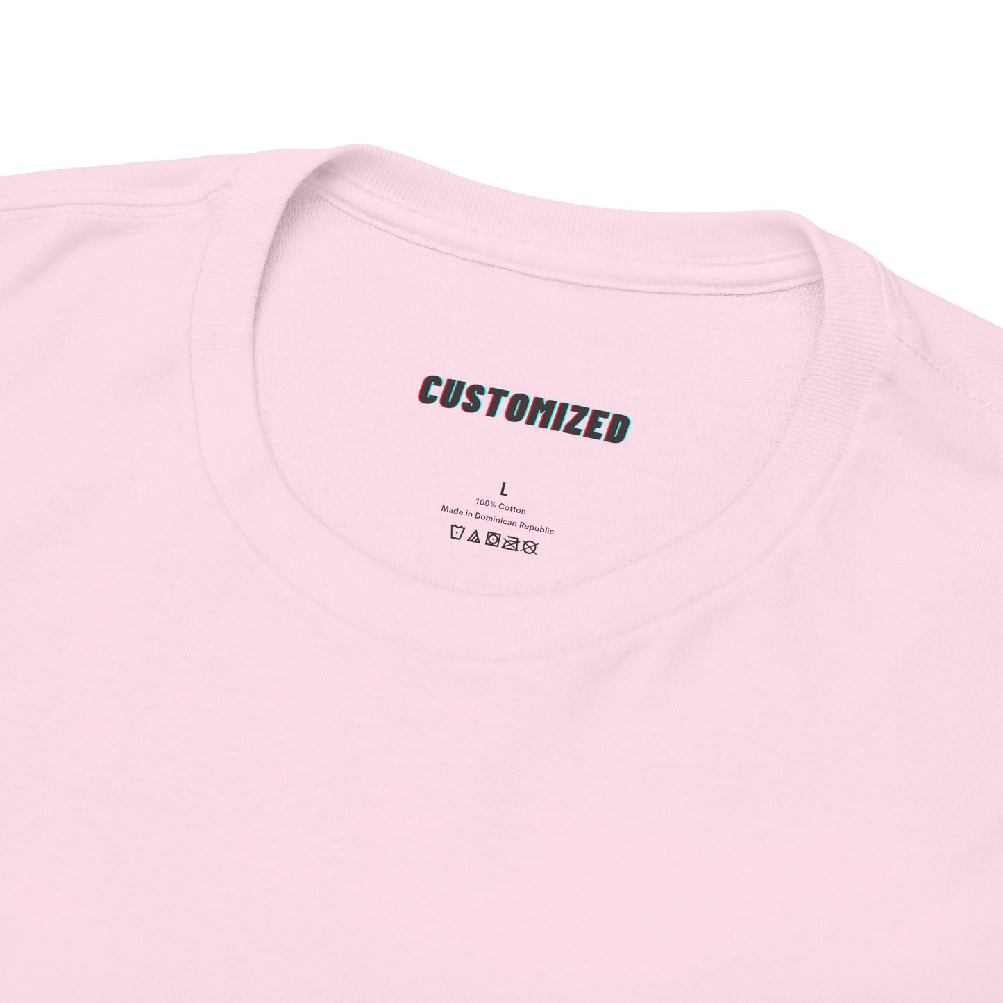 Stylish Personalized Unisex Heavy Cotton Tee worn by a model, showcasing a unique graphic print in an eco-friendly style.