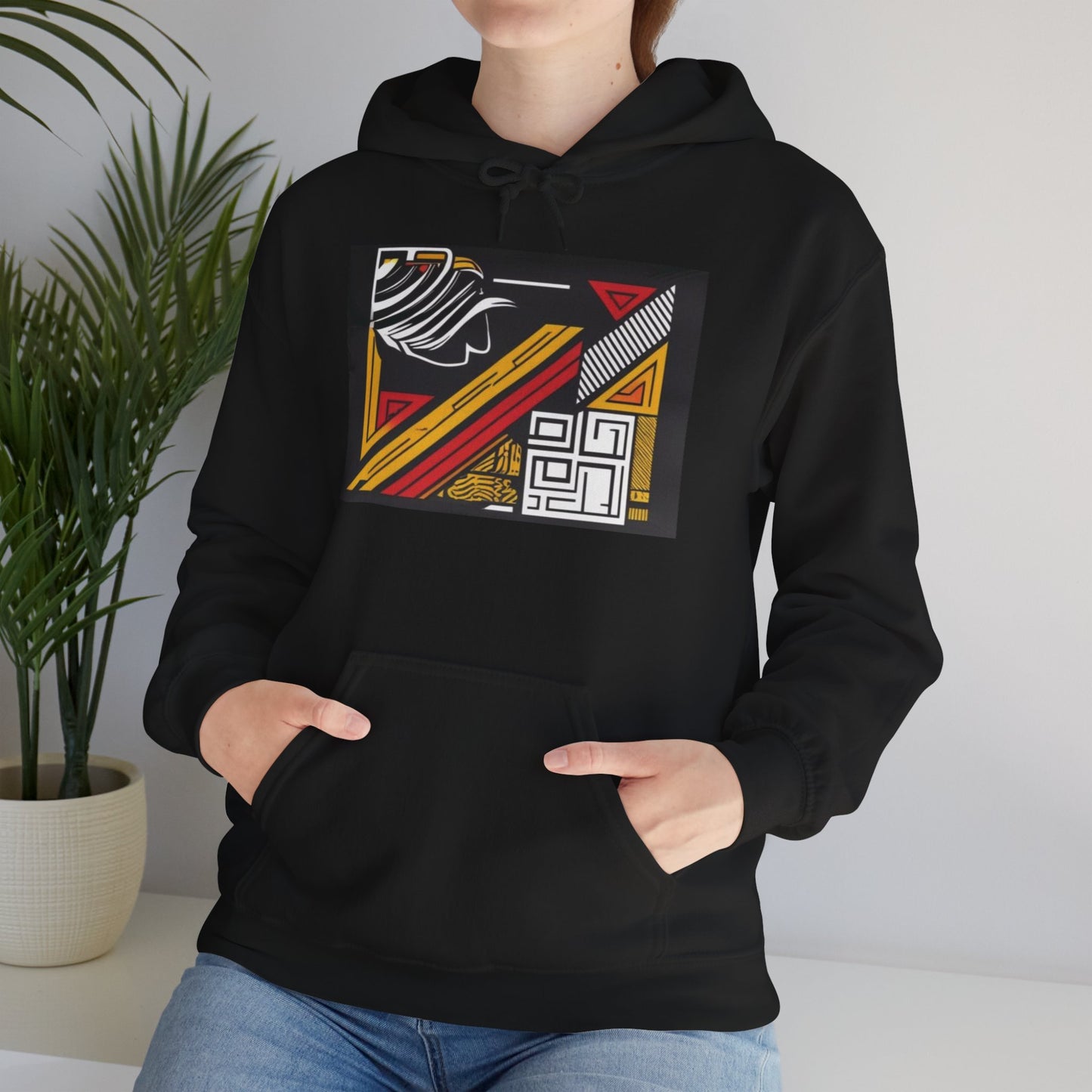 Vintage Aesthetic Oversized Boho Hoodie - Eco-Friendly Organic Cotton Pullover displayed on a mannequin in a cozy setting.