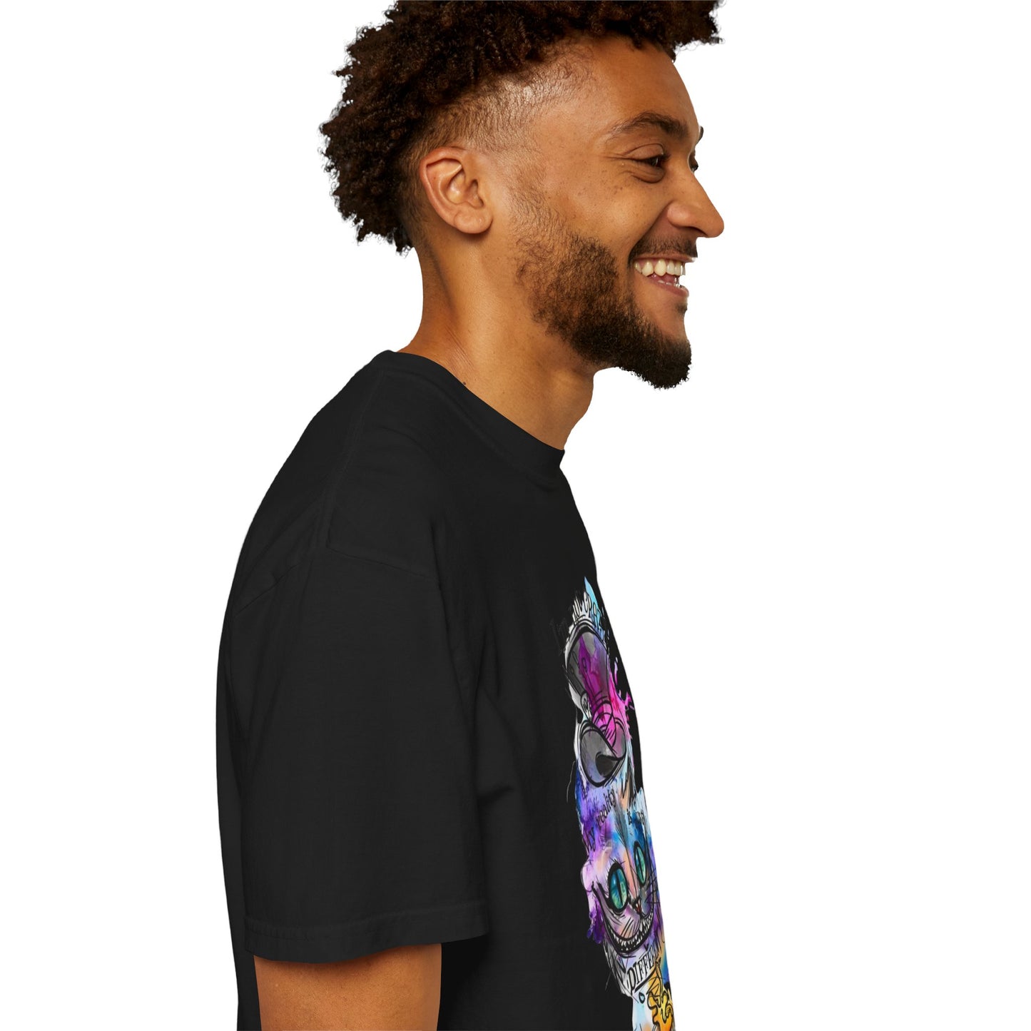 The Personalized Cat With A Hat Country Music Graphic T-Shirt featuring a relaxed fit, styled with high-waisted jeans for a casual look.