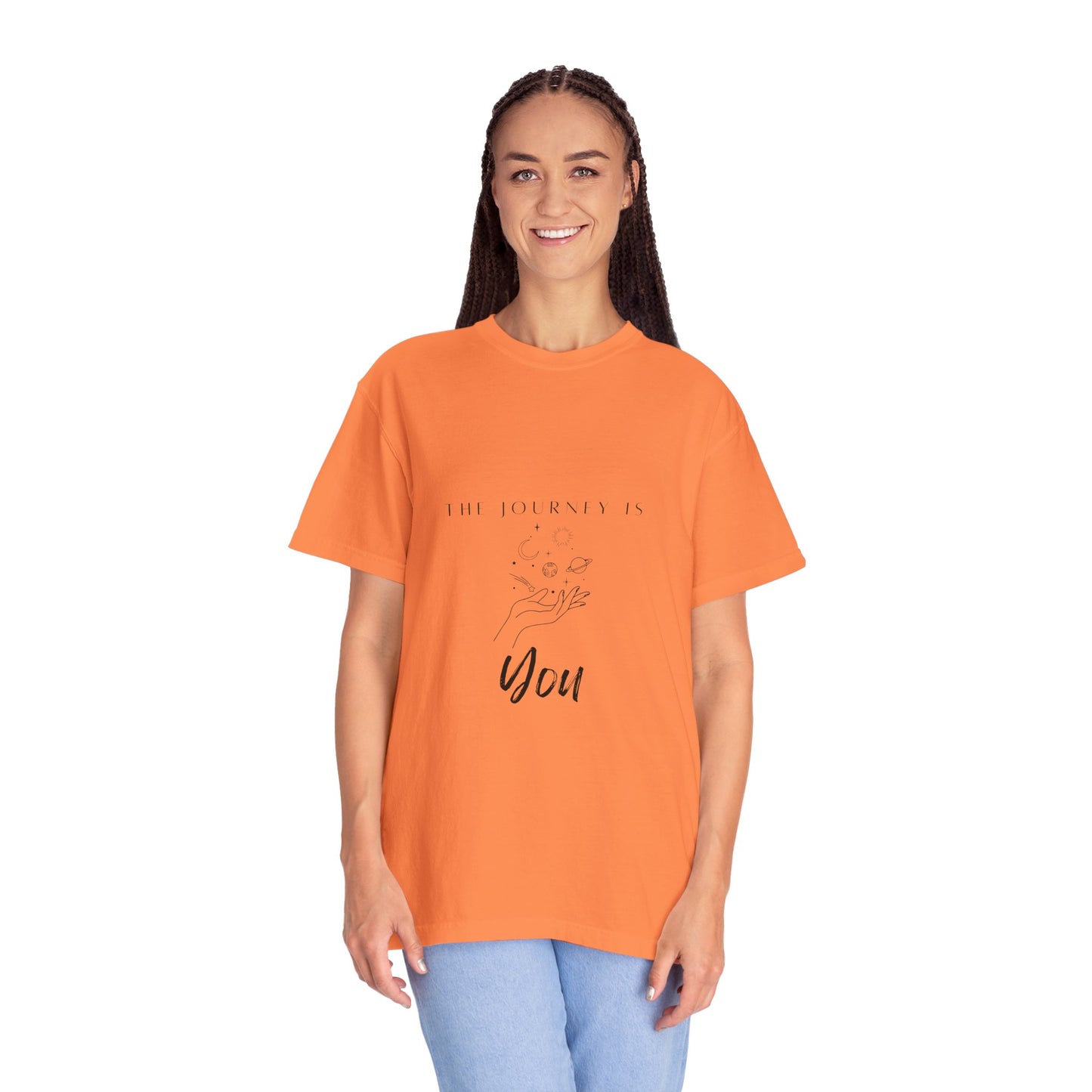 Model wearing Vintage Aesthetic Oversized Boho T-Shirt Pullover, demonstrating its relaxed fit and chic style.