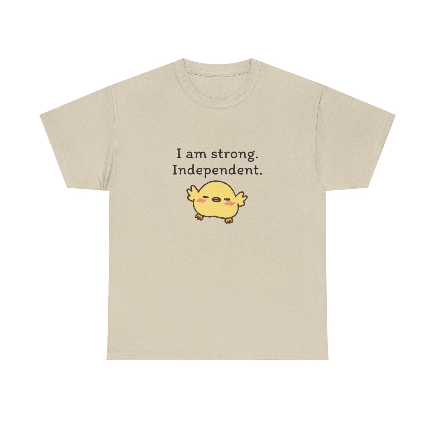 Empowering Chick Graphic Unisex Heavy Cotton Tee - "I am strong. Independent."