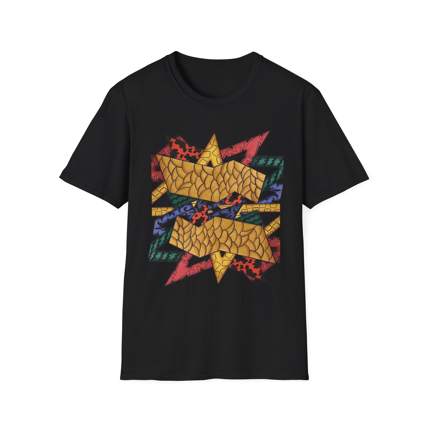 Abstract Art Unisex Softstyle T-Shirt - Colorful Graphic Tee for Creative Souls By @Almatar.art