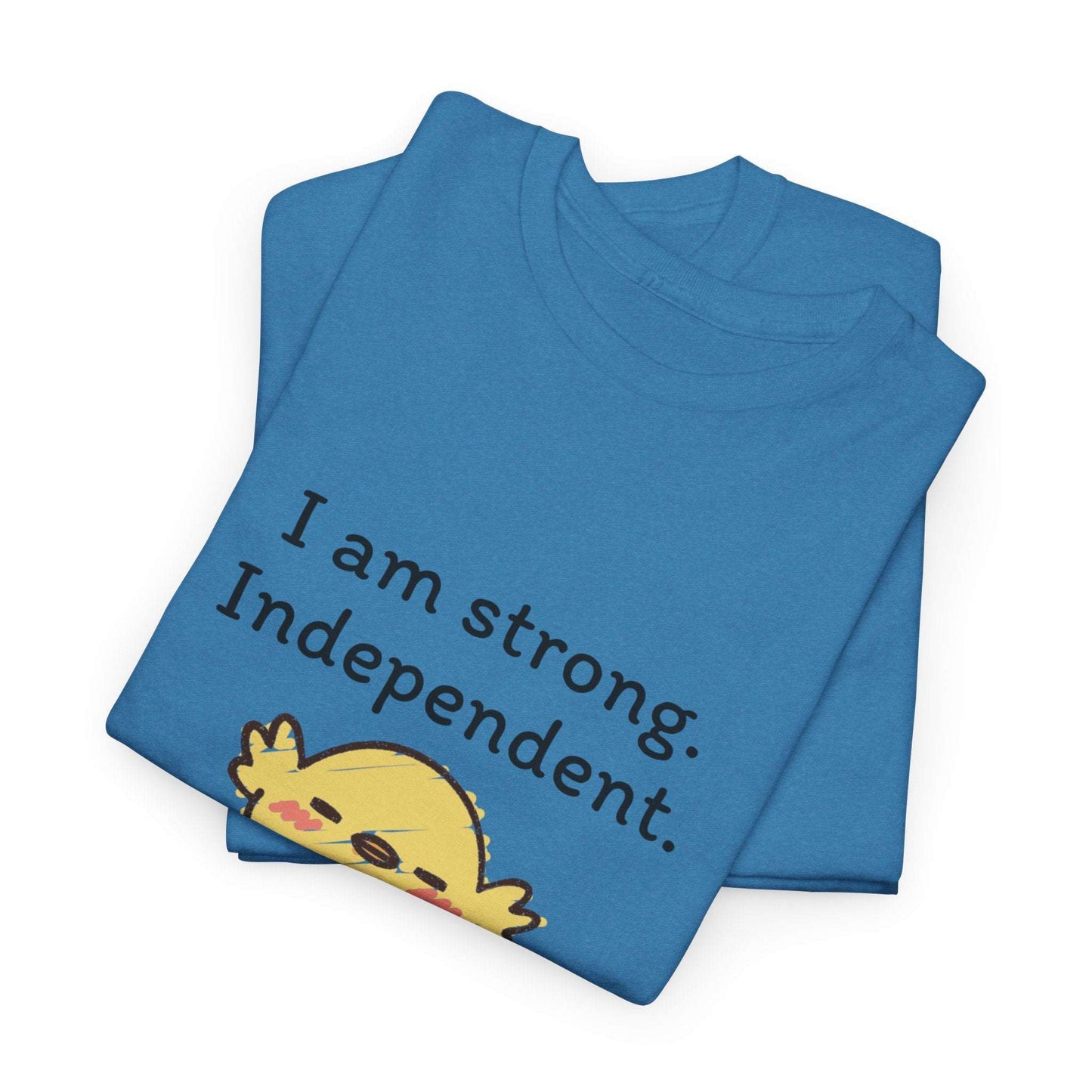 Empowering Chick Graphic Unisex Heavy Cotton Tee - "I am strong. Independent."