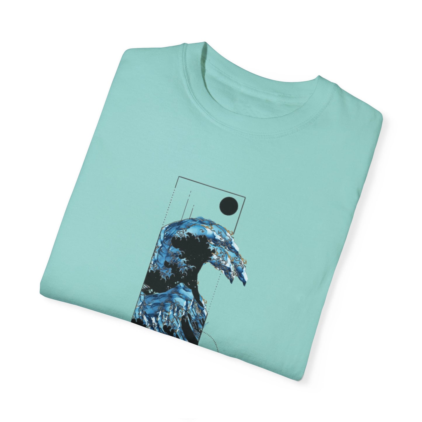 Group of friends wearing the Waves Art Vintage Aesthetic Pullover - Oversized Boho T-Shirt in Organic Cotton, perfect for festivals and casual outings.