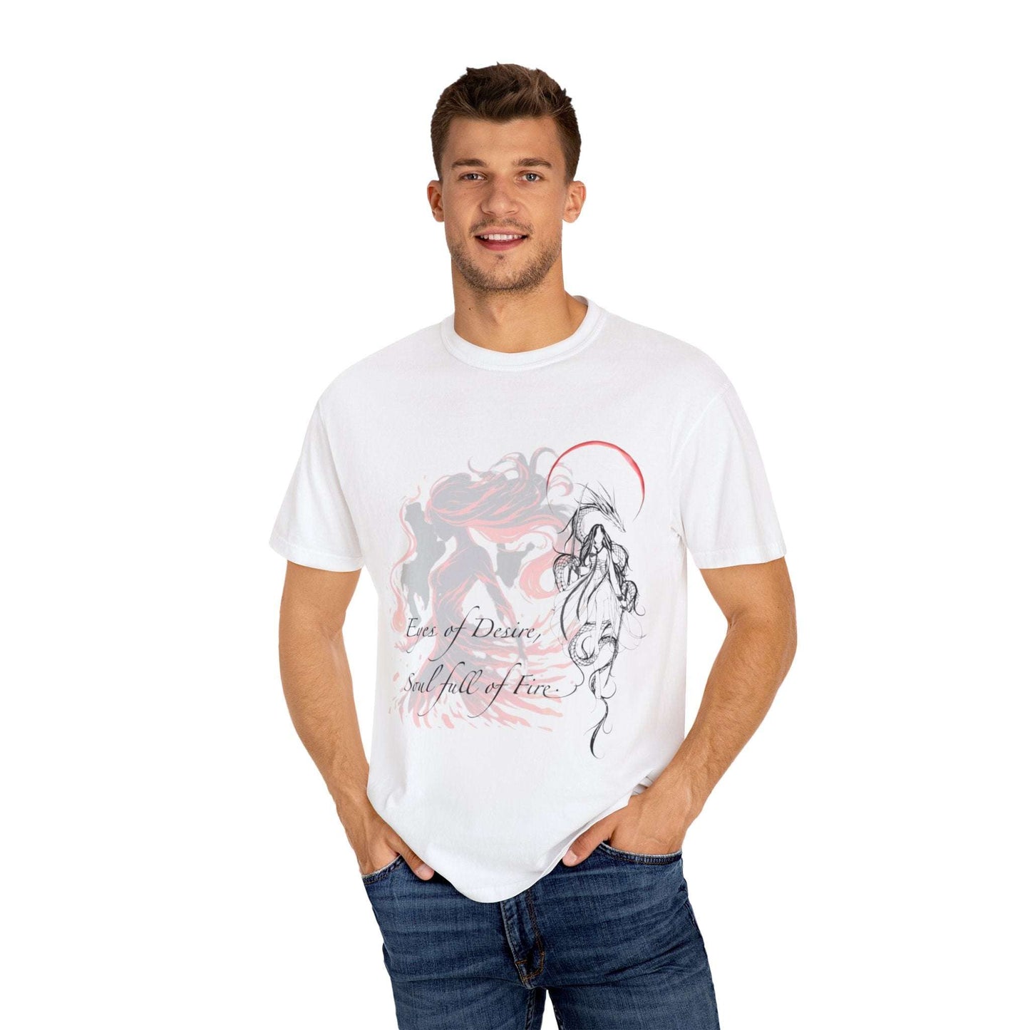 Pink Aurora Design - Unisex Garment-Dyed T-shirt