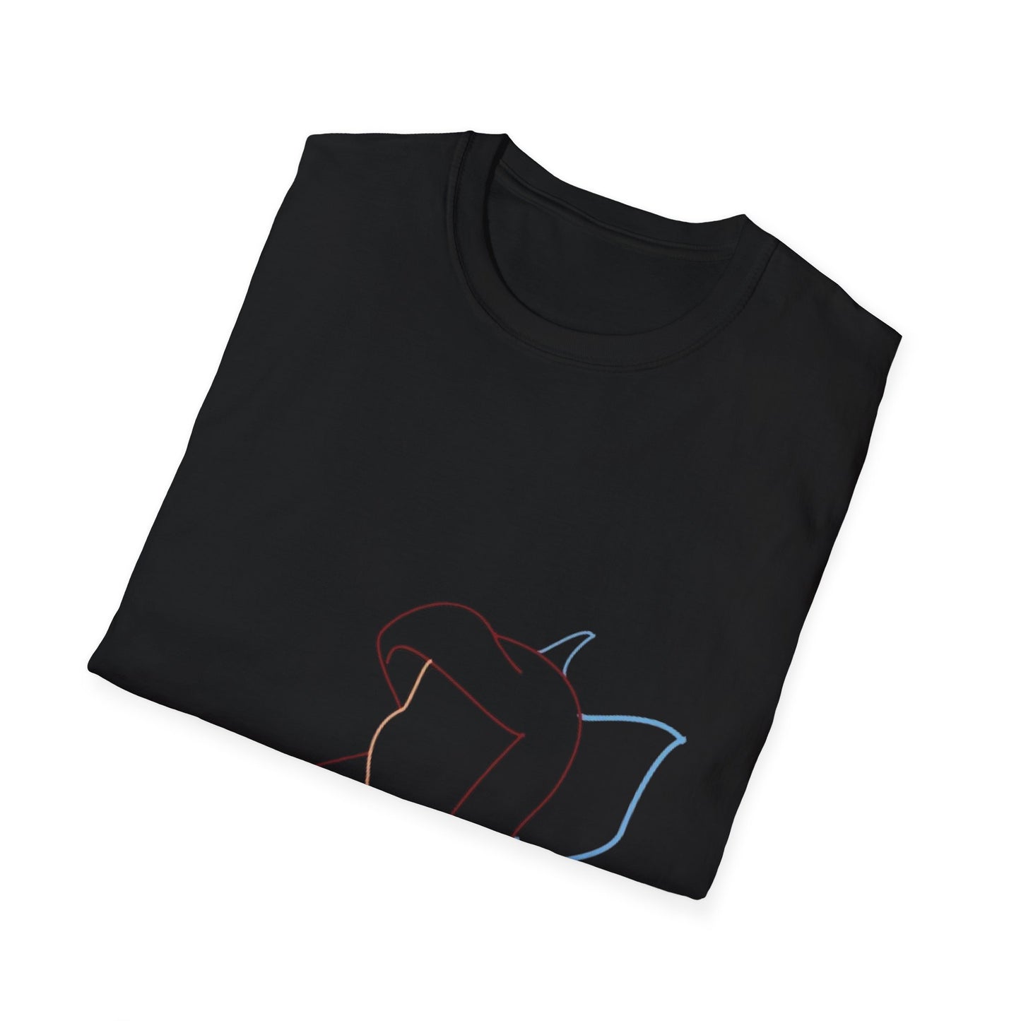 Lifestyle image of the Unisex Minimalist Line Art T-Shirt paired with casual jeans, highlighting eco-friendly fashion and modern style.
