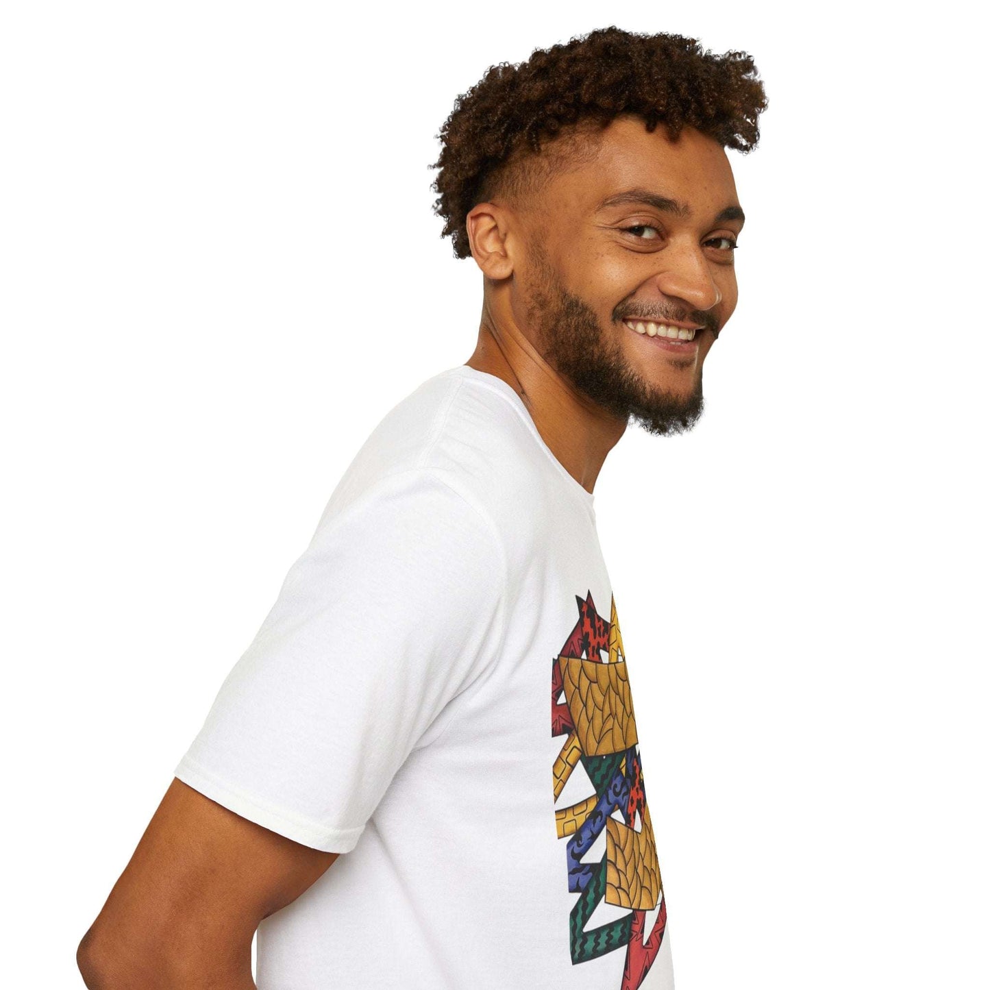 Abstract Art Unisex Softstyle T-Shirt - Colorful Graphic Tee for Creative Souls By @Almatar.art