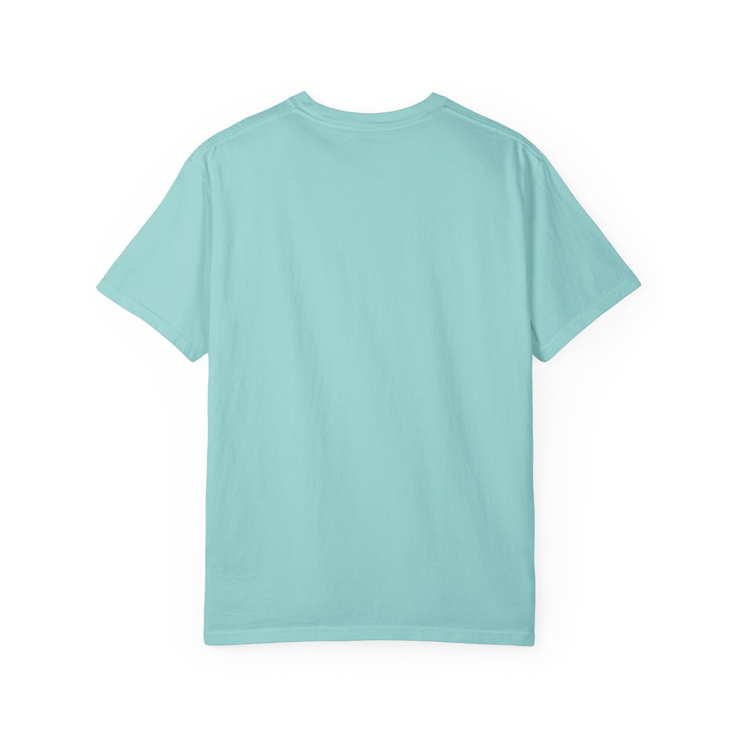 Back view of the Waves Art Vintage Aesthetic Pullover - Oversized Boho T-Shirt in Organic Cotton, emphasizing its comfortable oversized fit for everyday wear.