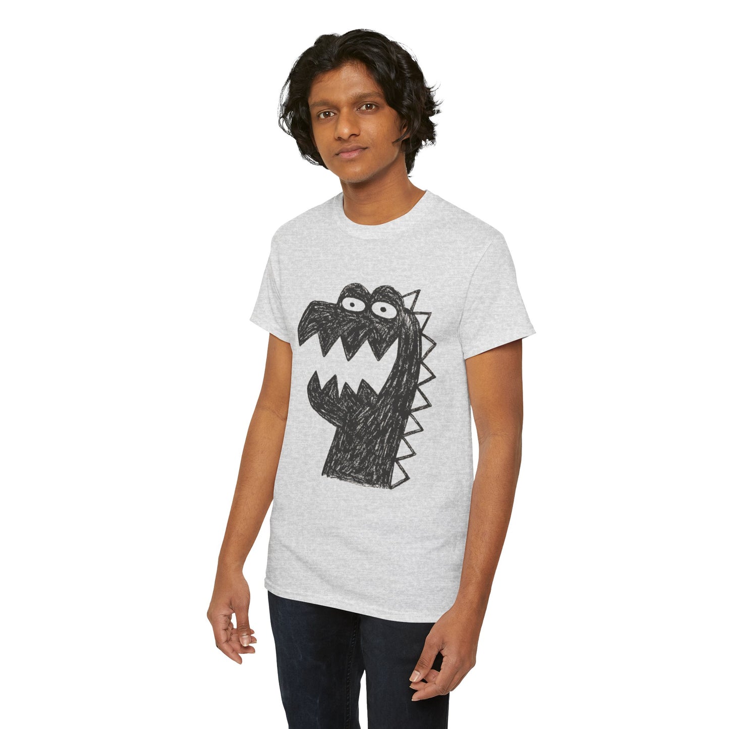 Dinosaur Graphic Tee, Unisex Cotton Shirt, Fun Casual Wear, Cute Monster Top, Gift for Kids and Teens, Birthday Celebration