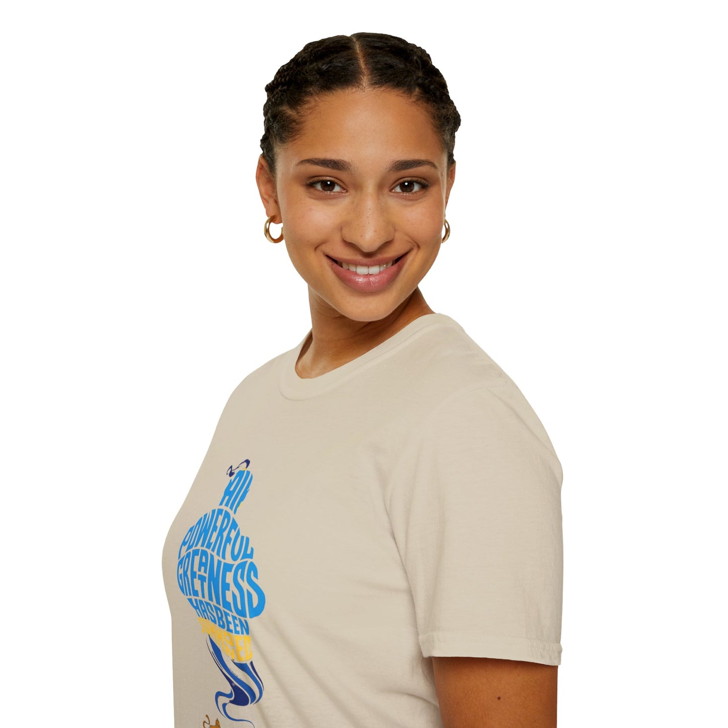All Powerful Greatness Genie in a Bottle - Unisex Softstyle T-Shirt Art