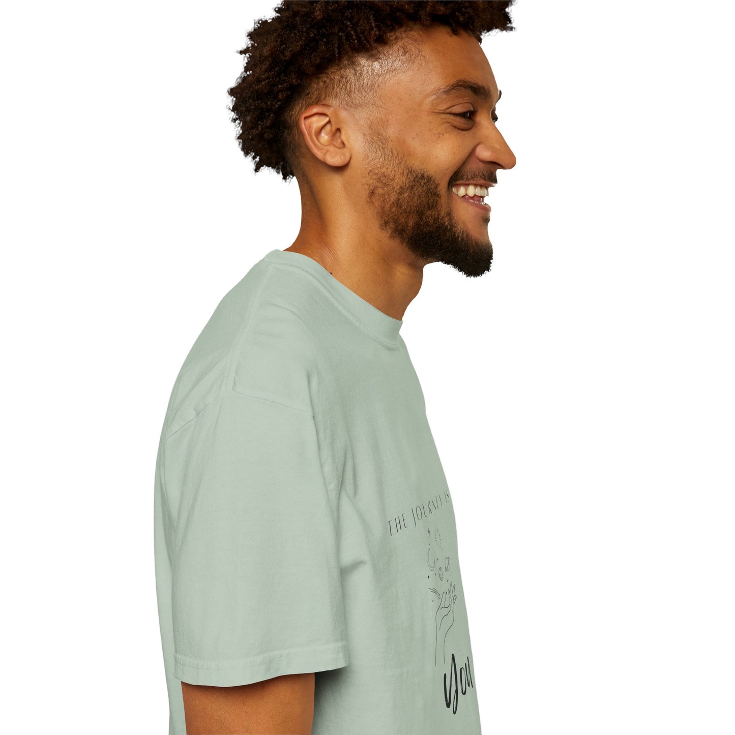 Model wearing the Vintage Aesthetic Oversized Boho T-Shirt Pullover, demonstrating its casual style and comfort.