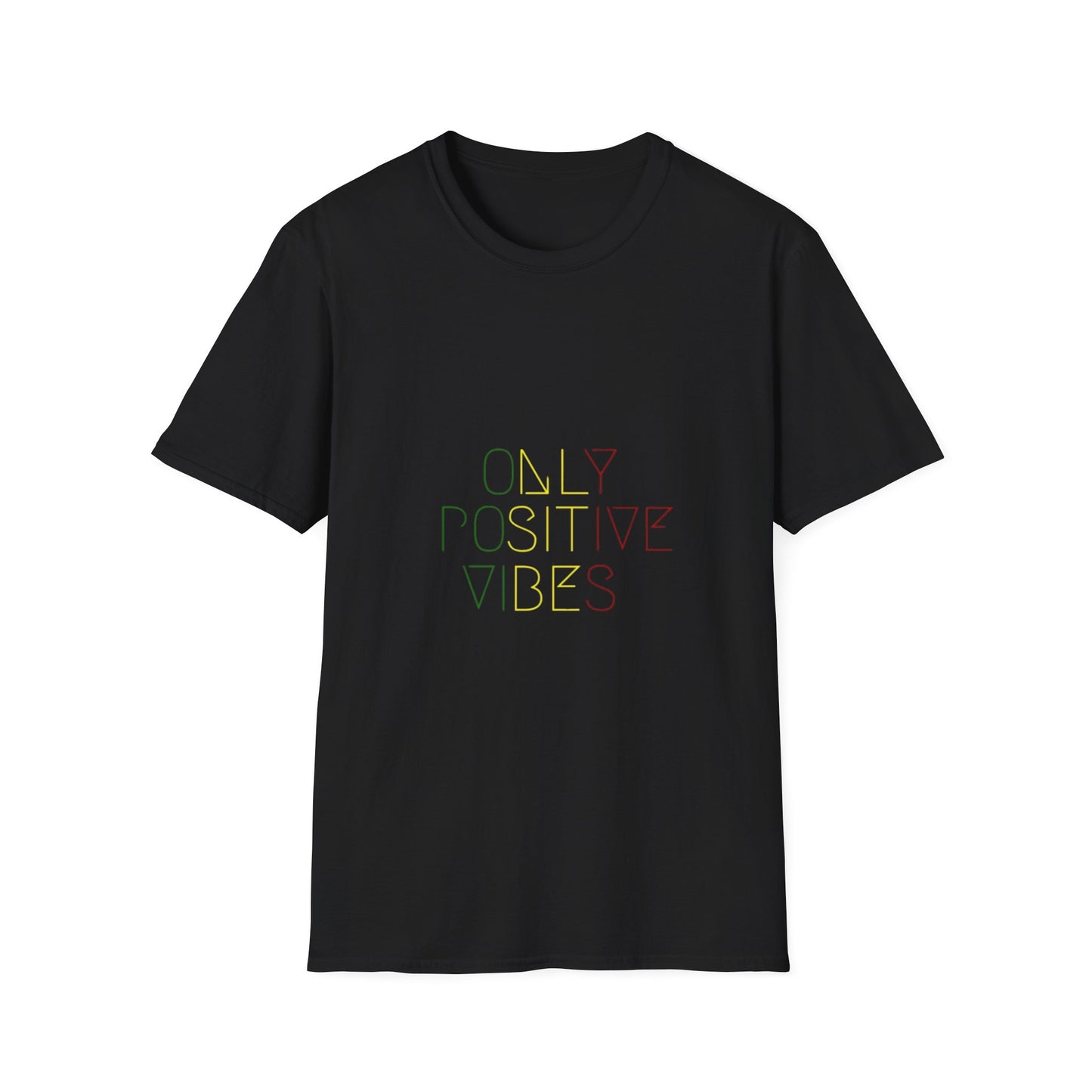 Model wearing Positive Vibes Unisex Softstyle T-Shirt, perfect for casual outings and everyday wear.