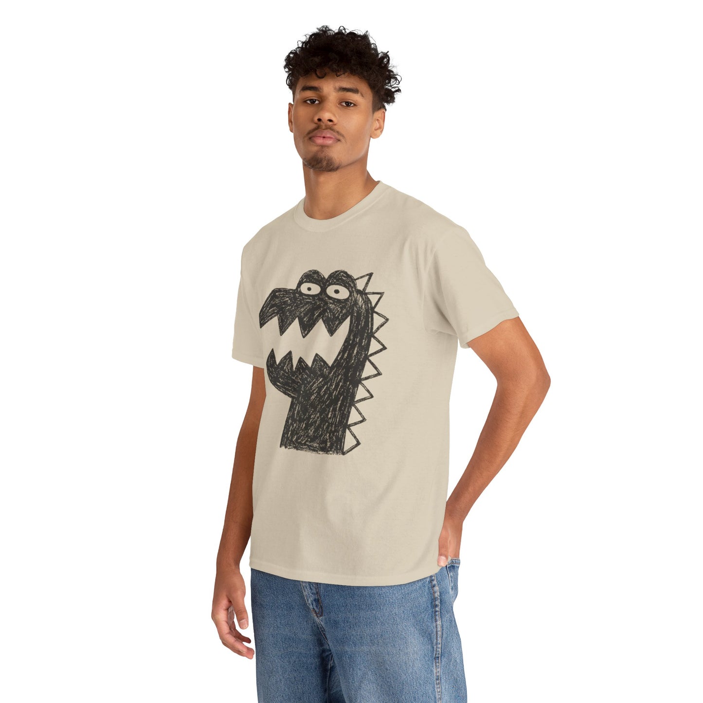 Dinosaur Graphic Tee, Unisex Cotton Shirt, Fun Casual Wear, Cute Monster Top, Gift for Kids and Teens, Birthday Celebration
