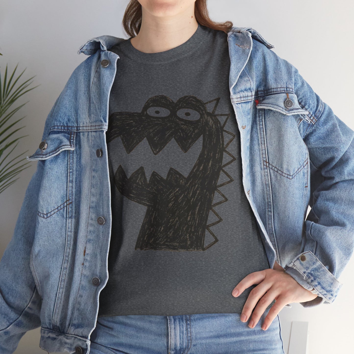 Dinosaur Graphic Tee, Unisex Cotton Shirt, Fun Casual Wear, Cute Monster Top, Gift for Kids and Teens, Birthday Celebration