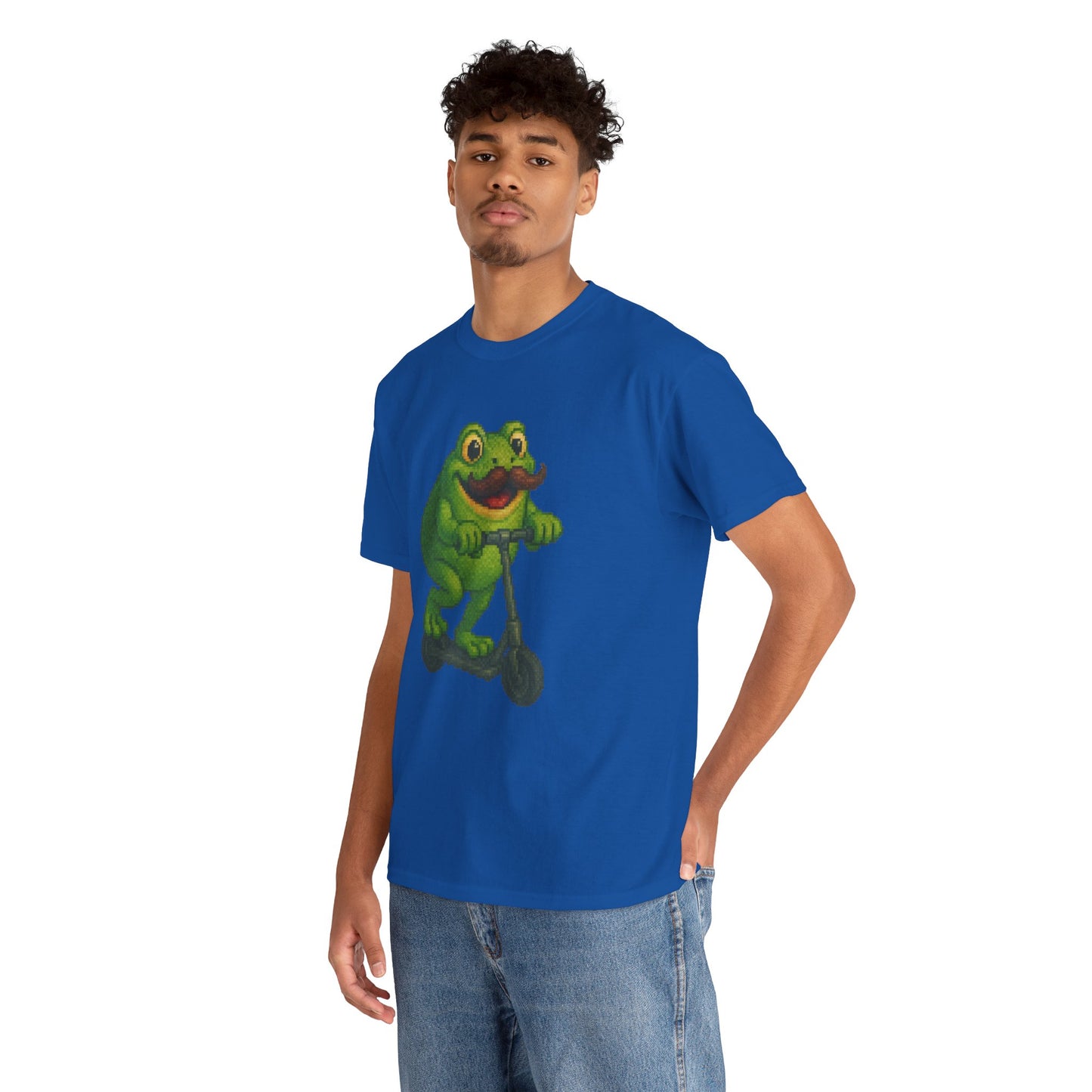 Fun Frog Scooter Tee - Unisex Heavy Cotton T-Shirt, Cute Animal Shirt, Gift for Kids & Teens, Funny Graphic Tee, Summer Wear