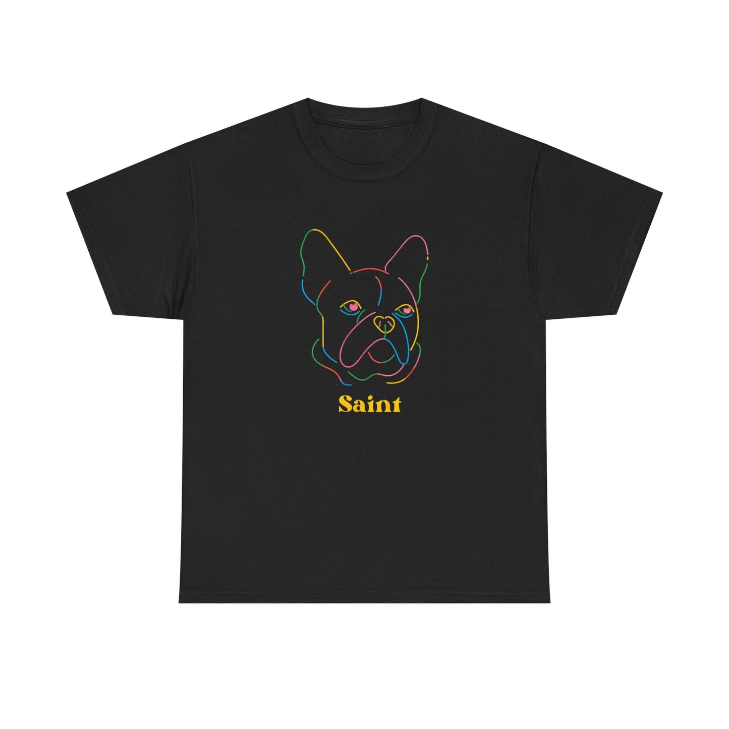 Saint French Bulldog Unisex Heavy Cotton Tee - Colorful Pet Graphic T-Shirt