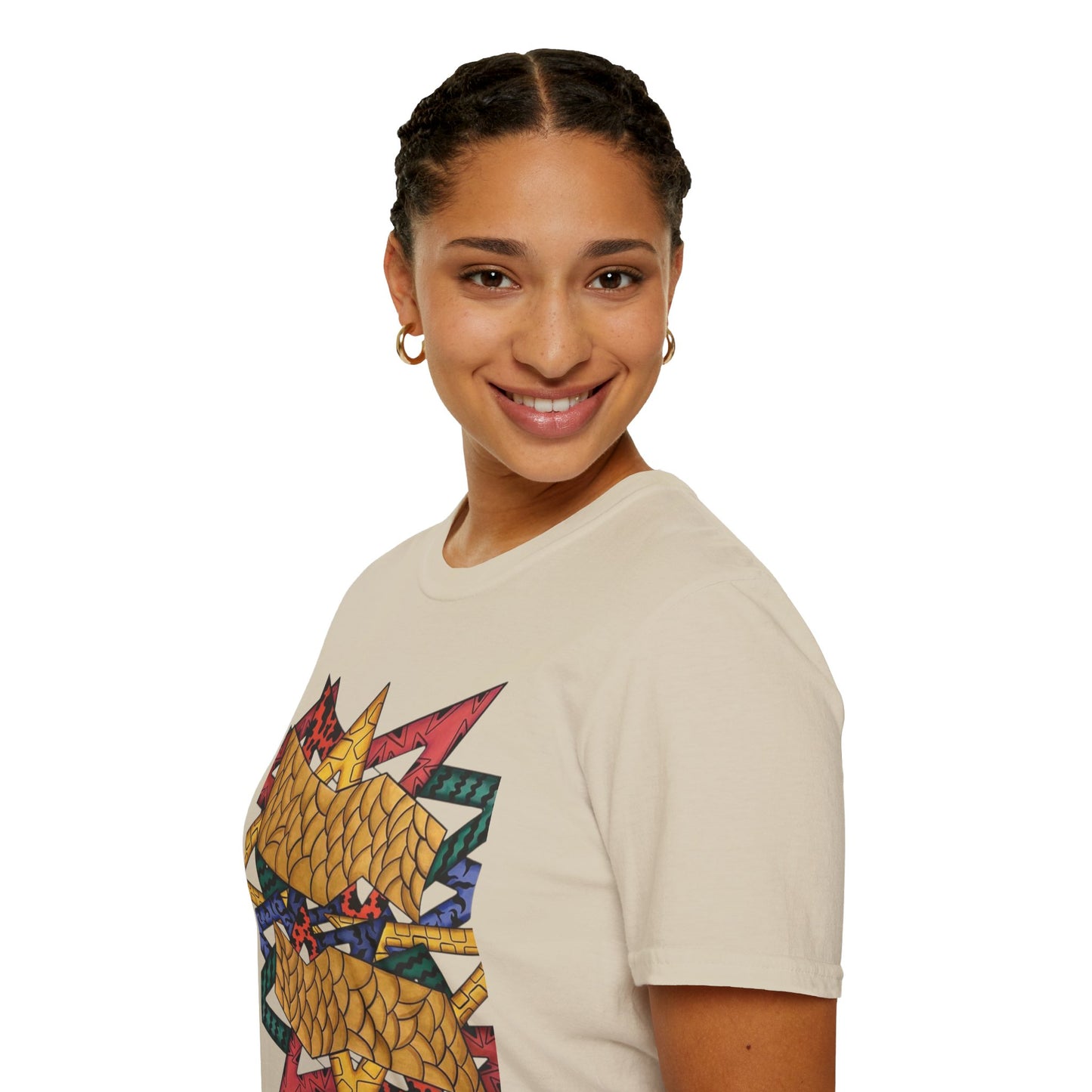 Abstract Art Unisex Softstyle T-Shirt - Colorful Graphic Tee for Creative Souls By @Almatar.art