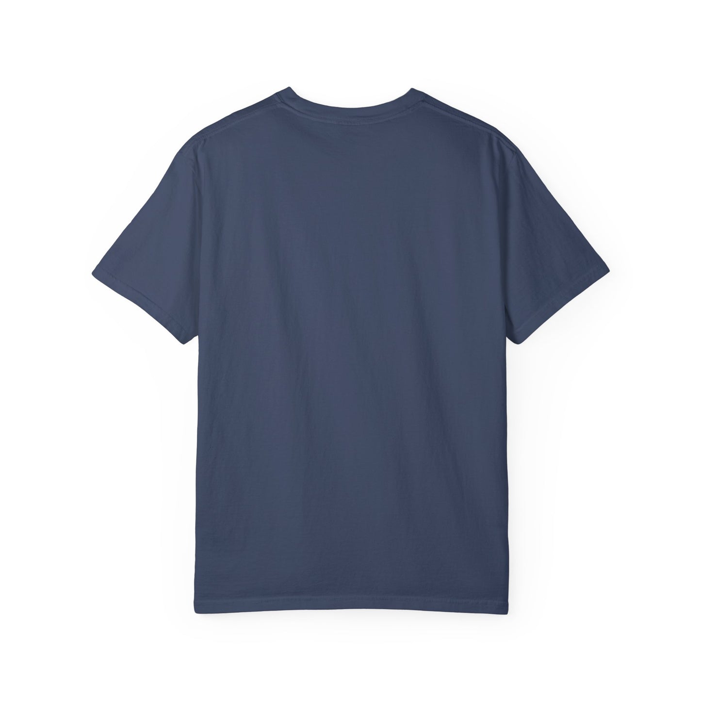 Back view of the Personalized Cat With A Hat Country Music Graphic T-Shirt highlighting the relaxed fit and eco-friendly material.