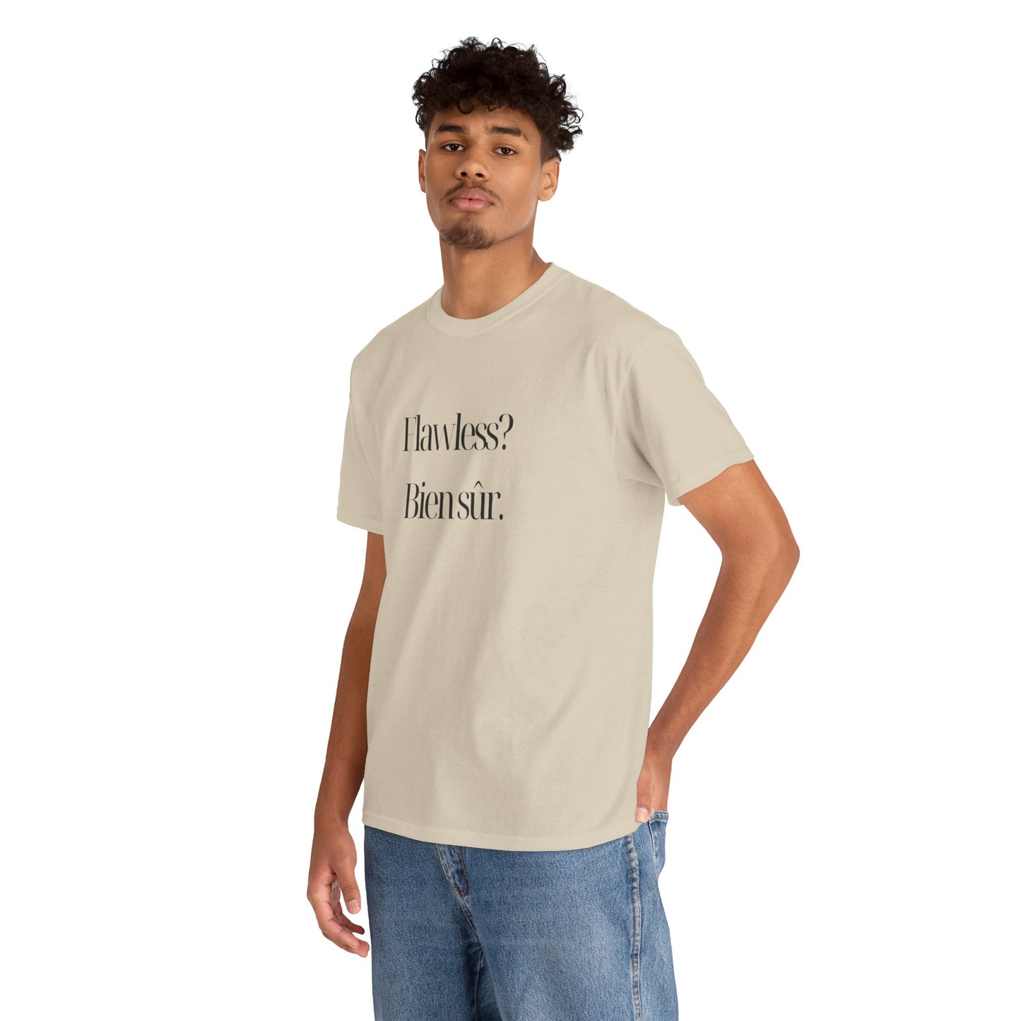 Flawless? Bien Sûr - Unisex Eco-Friendly Heavy Cotton Tee in vibrant colors showcasing its 100% organic cotton fabric.