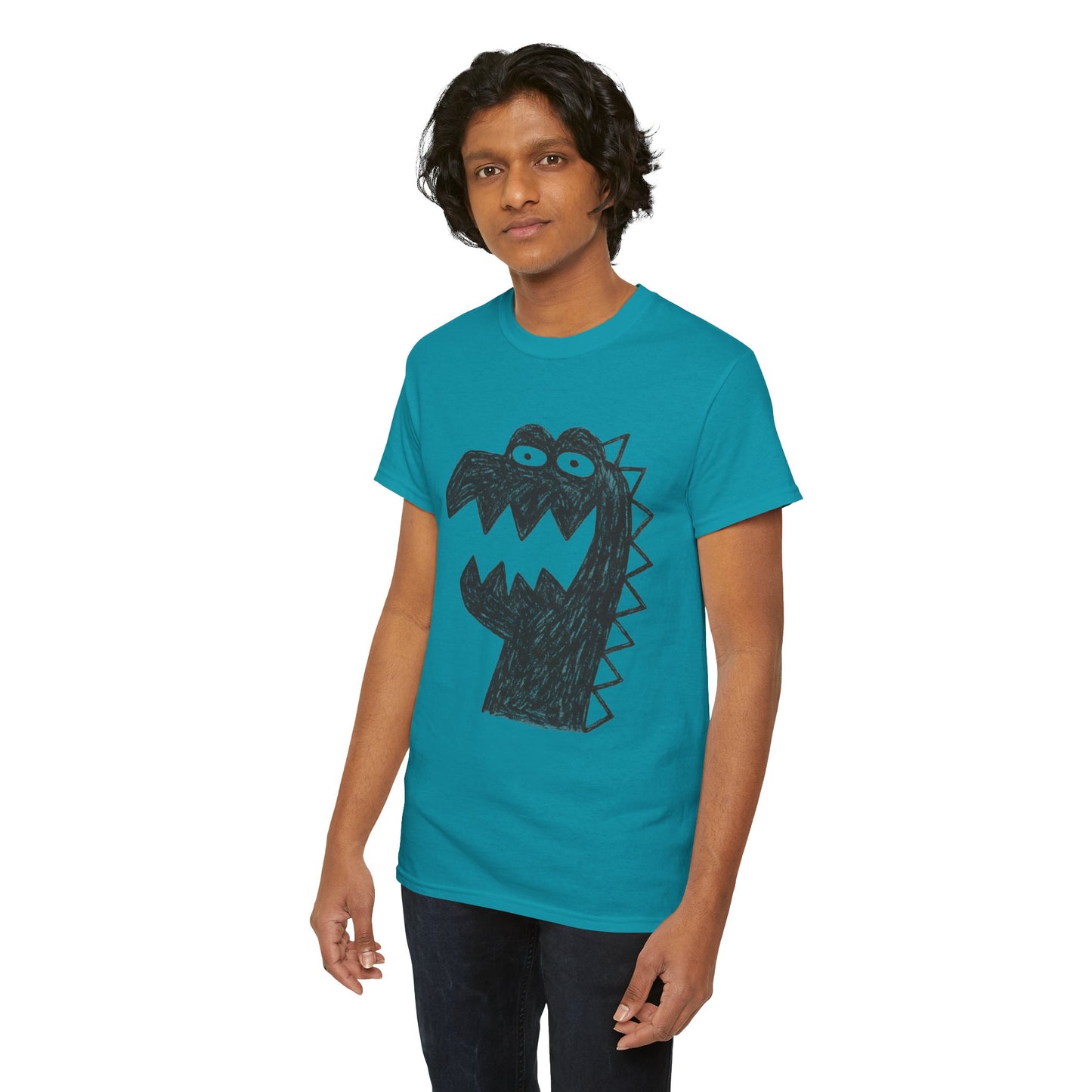 Dinosaur Graphic Tee, Unisex Cotton Shirt, Fun Casual Wear, Cute Monster Top, Gift for Kids and Teens, Birthday Celebration