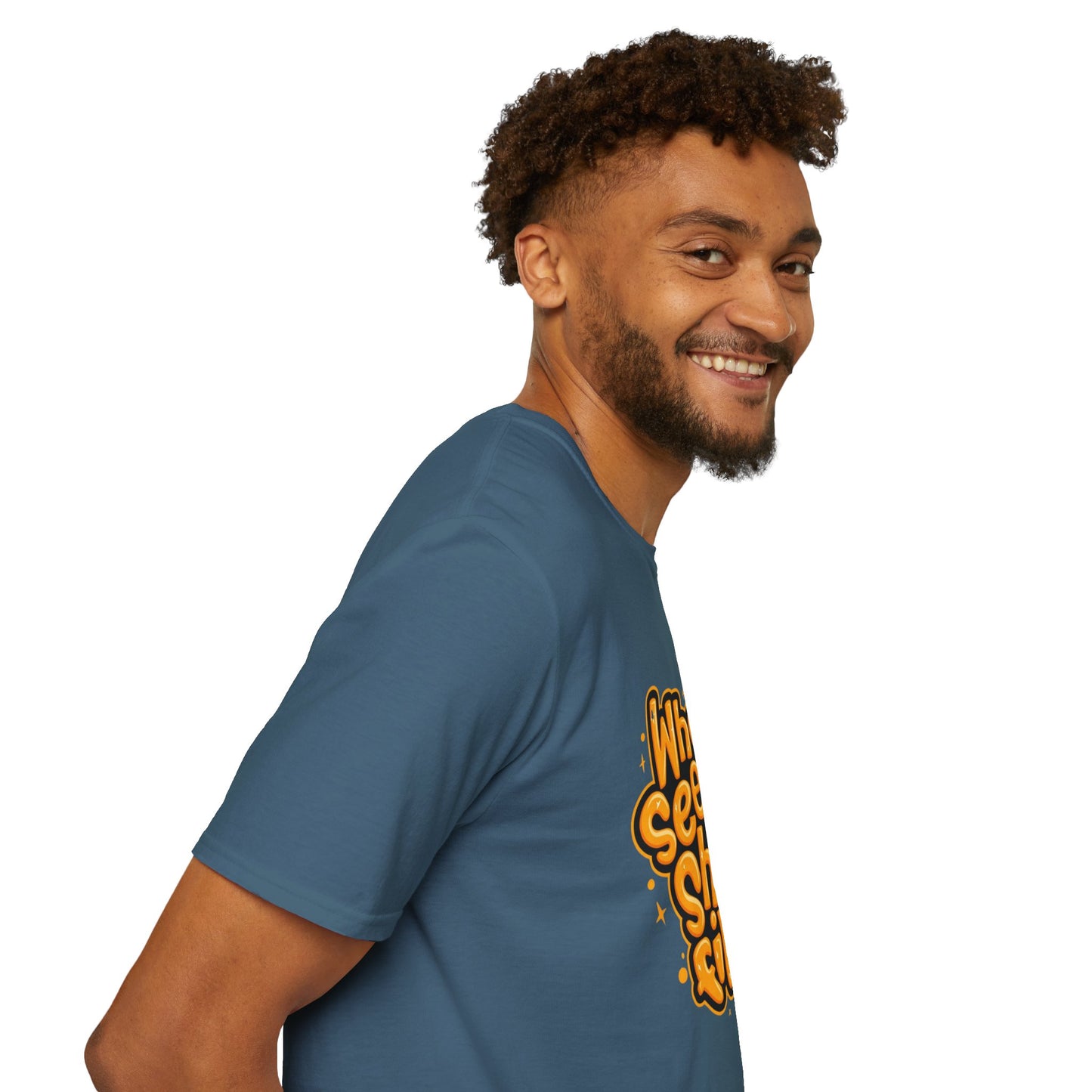 Unisex Organic Cotton Softstyle T-Shirt - Eco-Friendly, Comfortable, Stylish Casual Wear displayed with other eco-friendly fashion items, promoting sustainable lifestyle choices.