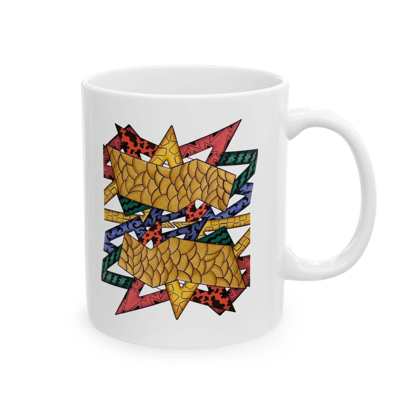 Colorful Geometric Ceramic Mug - Perfect for Coffee Lovers and Gifting by @almatar.art