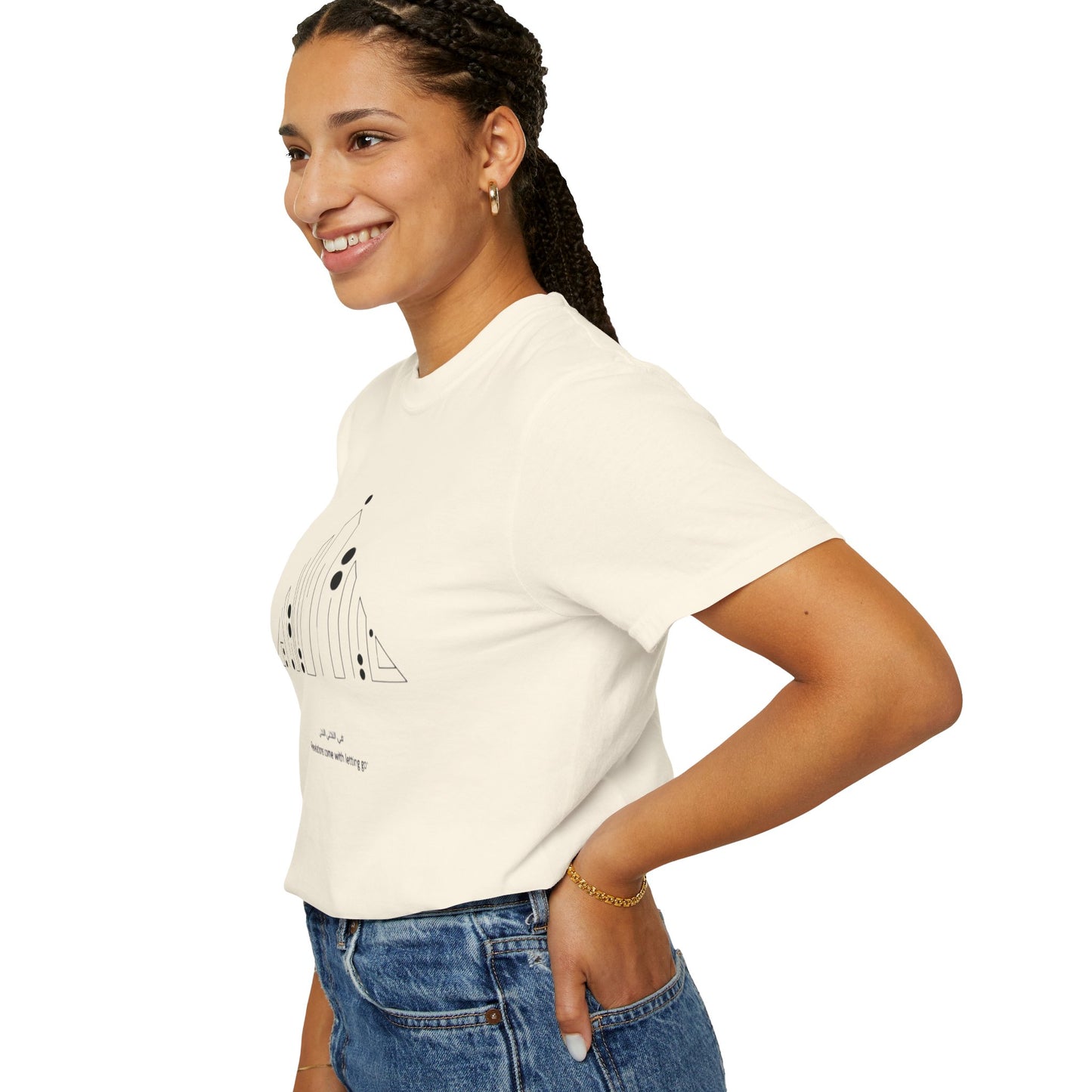 Vintage Aesthetic Oversized Boho T-Shirt laid flat to display its unique hand-drawn graphics and oversized silhouette.