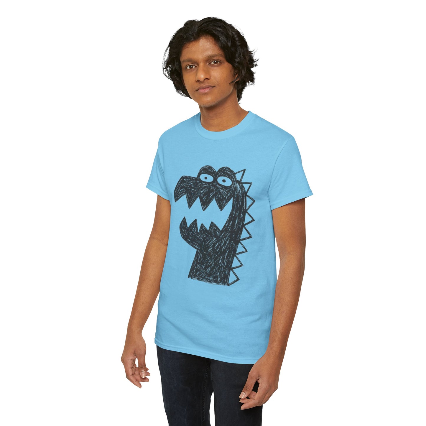 Dinosaur Graphic Tee, Unisex Cotton Shirt, Fun Casual Wear, Cute Monster Top, Gift for Kids and Teens, Birthday Celebration