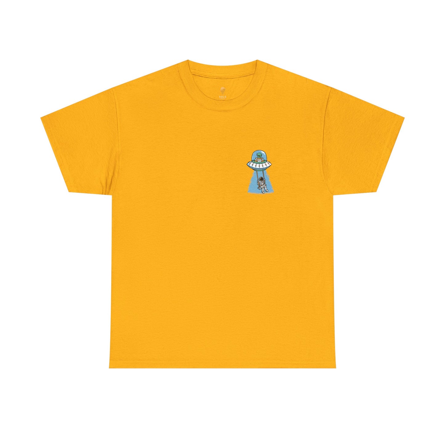 UFO Dancing in Space - Whimsical Unisex Heavy Cotton Tee with Playful Design