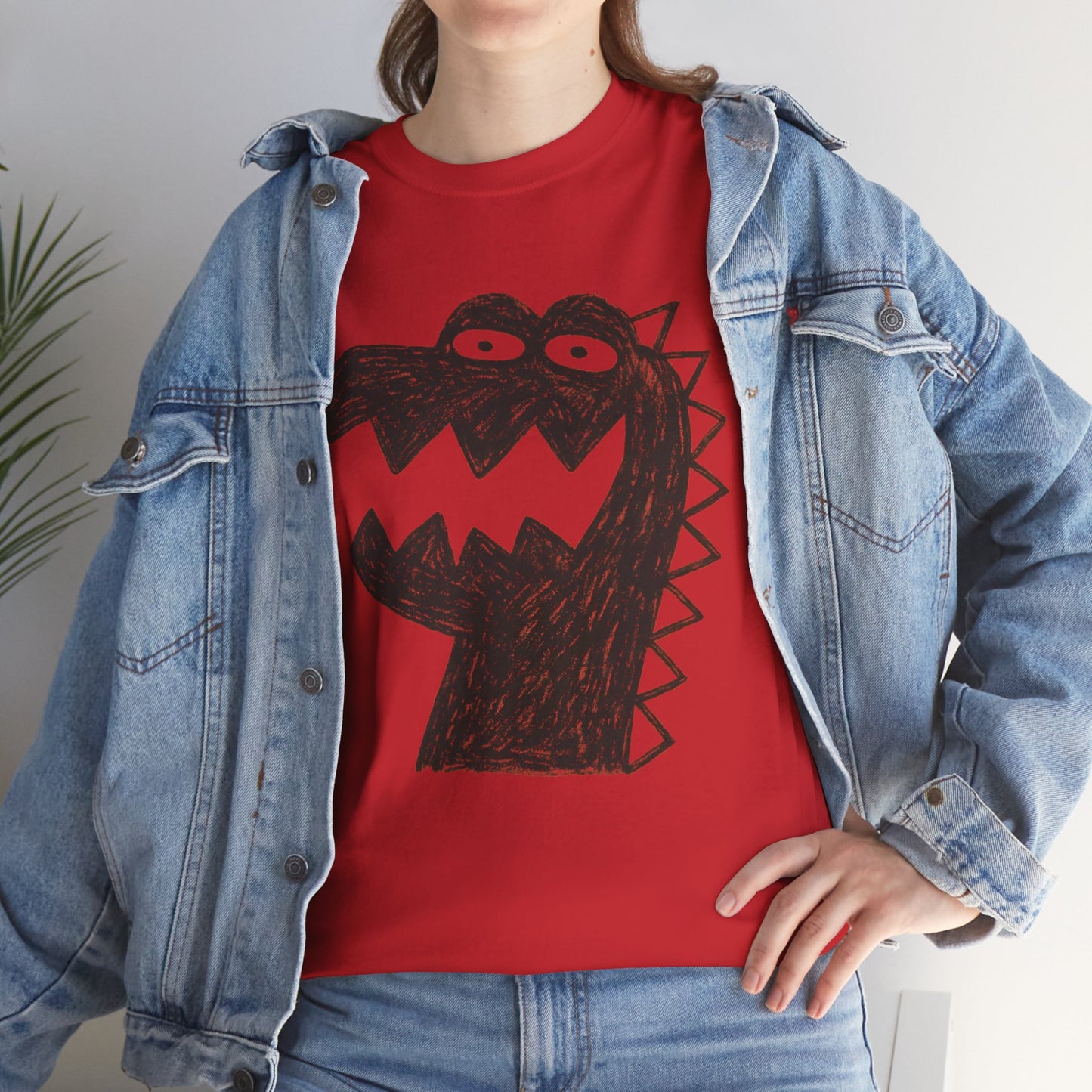 Dinosaur Graphic Tee, Unisex Cotton Shirt, Fun Casual Wear, Cute Monster Top, Gift for Kids and Teens, Birthday Celebration