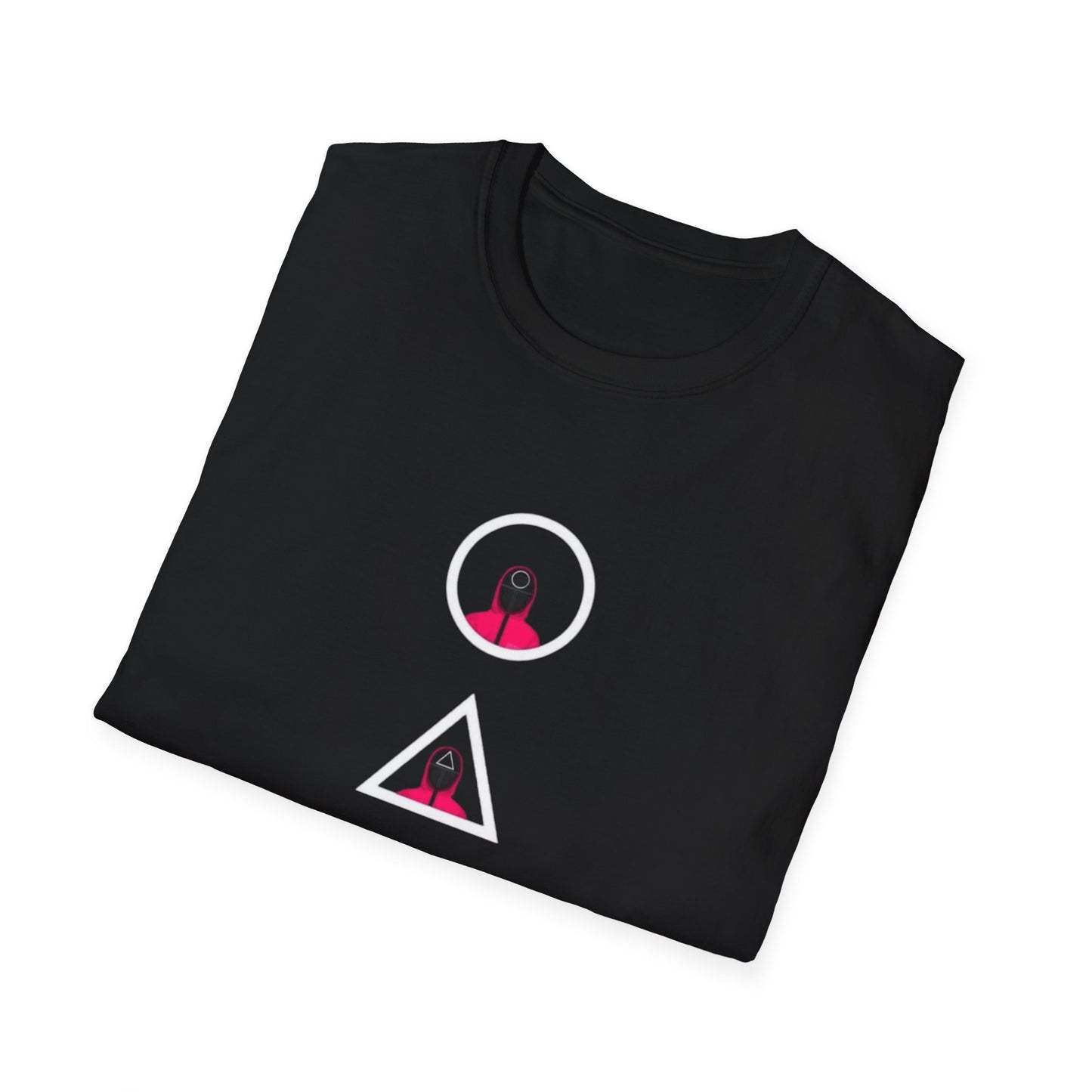 Unisex Softstyle T-Shirt - Eco-Friendly 100% Cotton Minimalist Graphic Tee folded neatly with natural elements in the background.