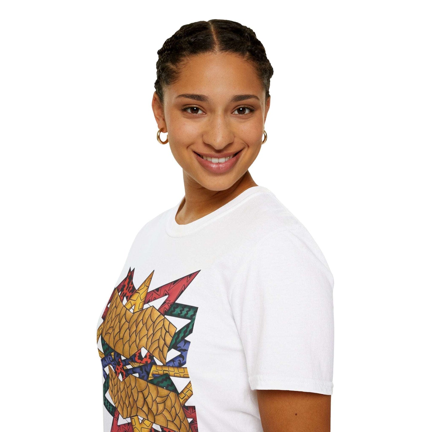 Abstract Art Unisex Softstyle T-Shirt - Colorful Graphic Tee for Creative Souls By @Almatar.art