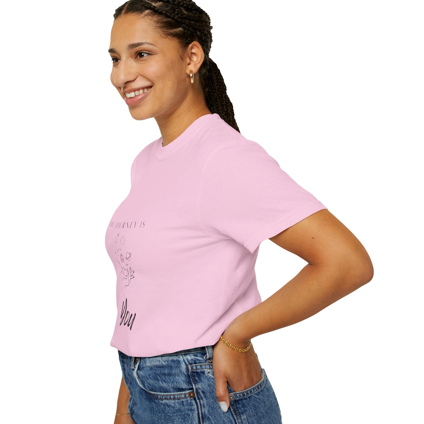 Casual lifestyle photo of the Vintage Aesthetic Oversized Boho T-Shirt Pullover, ideal for relaxed outings and eco-conscious fashion.