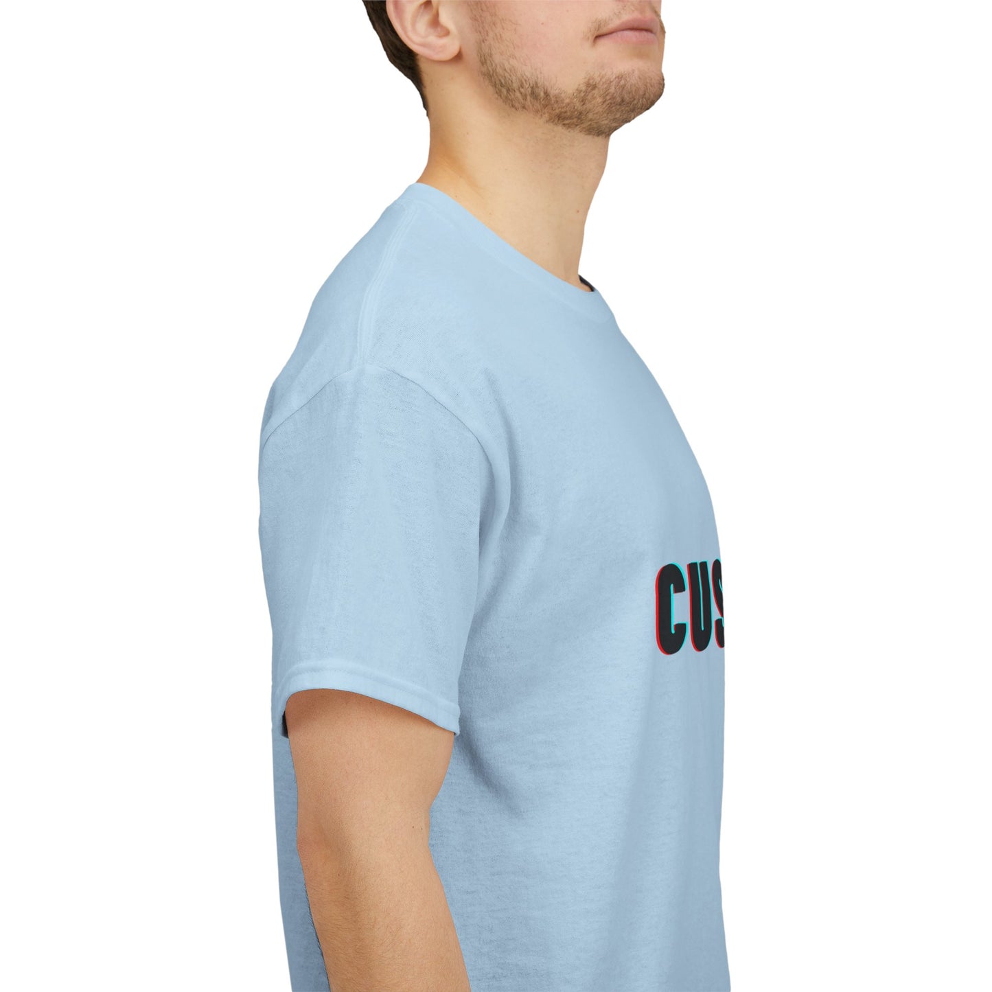 Personalized Unisex Heavy Cotton Tee - Eco-Friendly, Comfortable, Custom Graphic Wear, showcasing vibrant prints and soft organic cotton fabric.