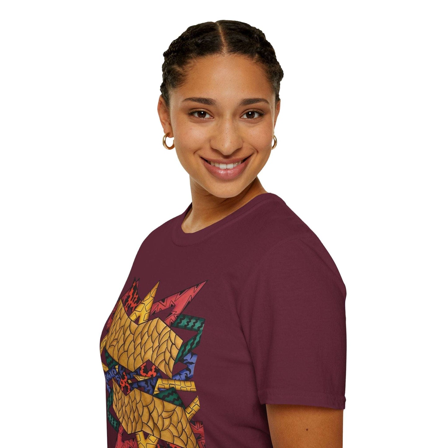 Abstract Art Unisex Softstyle T-Shirt - Colorful Graphic Tee for Creative Souls By @Almatar.art