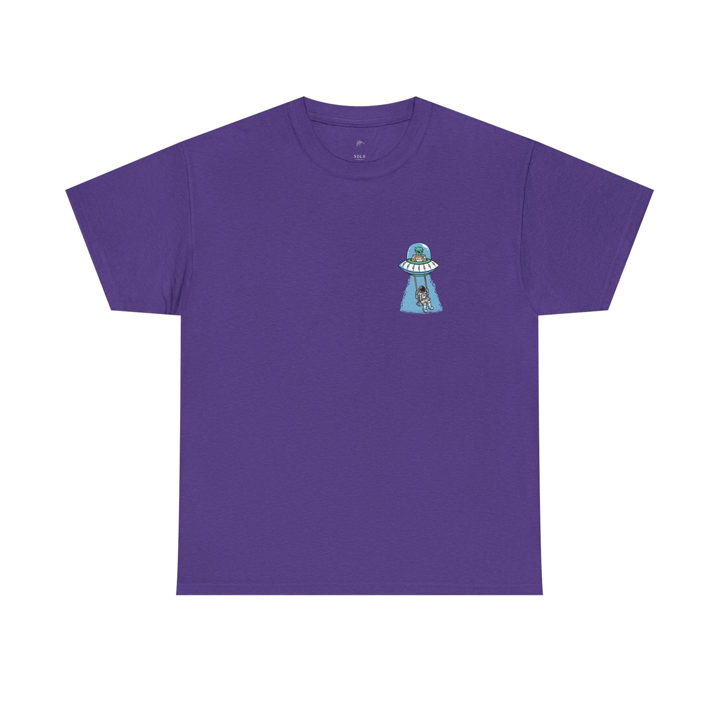 UFO Dancing in Space - Whimsical Unisex Heavy Cotton Tee with Playful Design