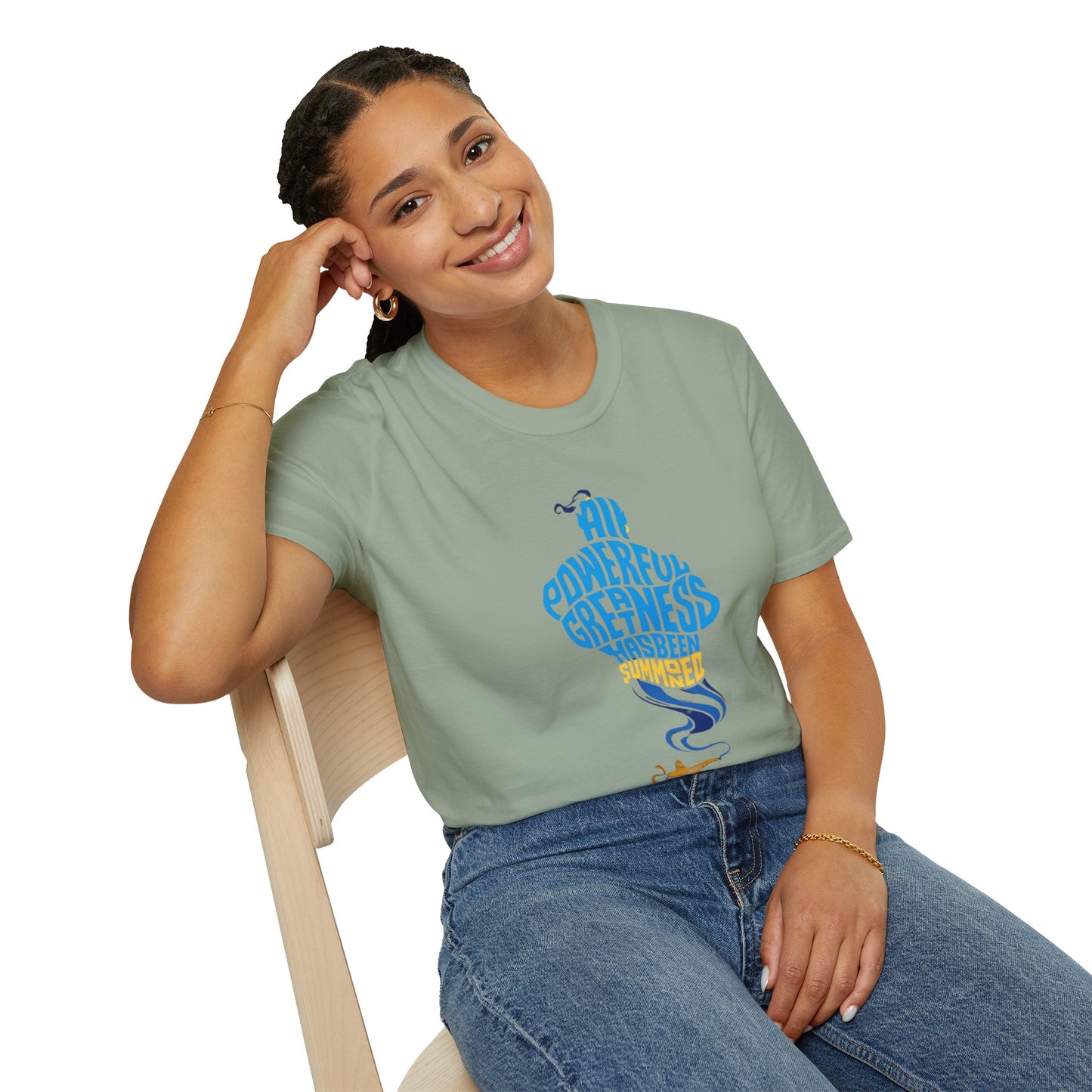 All Powerful Greatness Genie in a Bottle - Unisex Softstyle T-Shirt Art