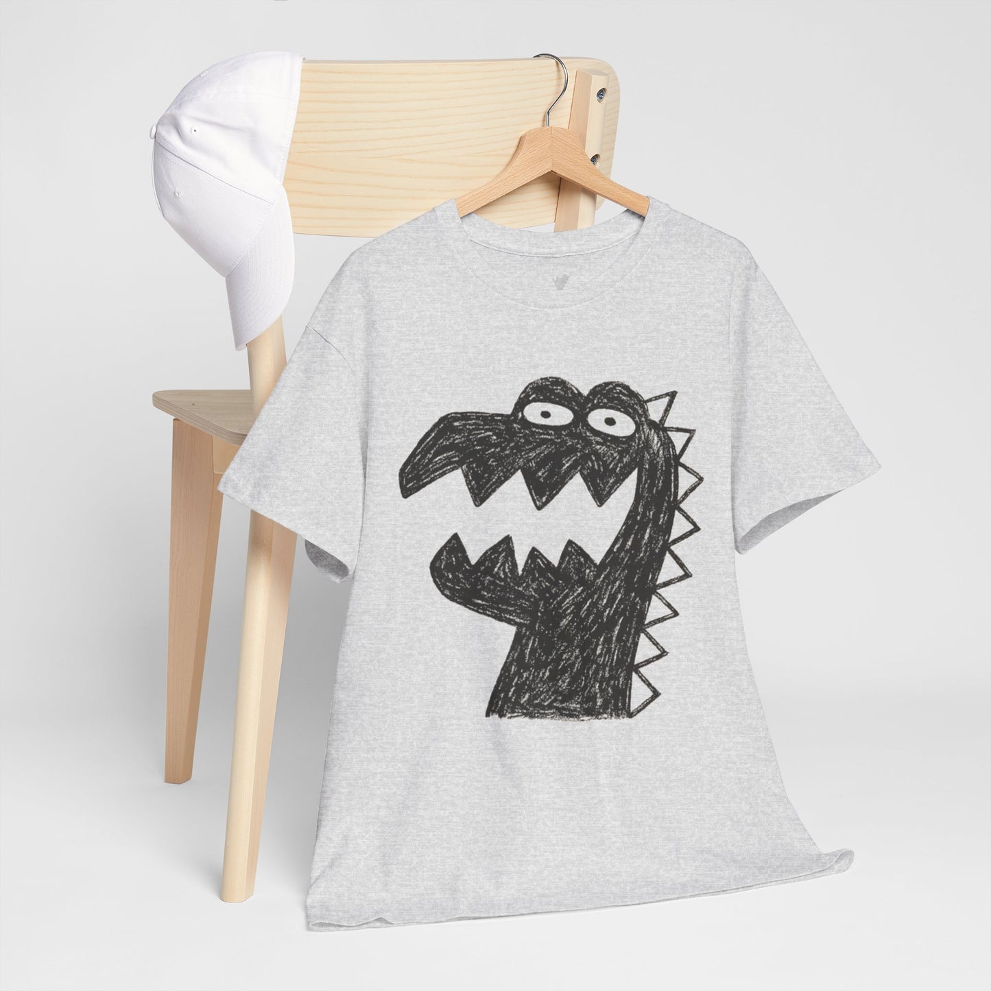 Dinosaur Graphic Tee, Unisex Cotton Shirt, Fun Casual Wear, Cute Monster Top, Gift for Kids and Teens, Birthday Celebration